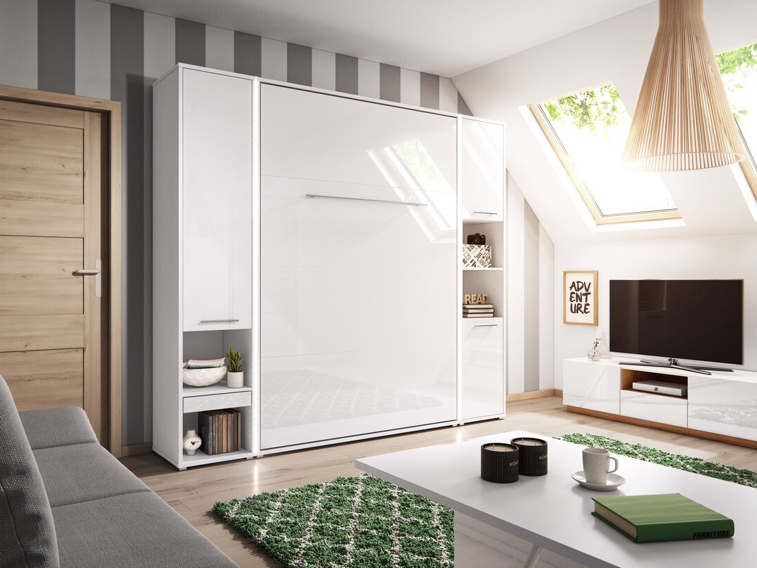 Cama rebatível Concept Pro Lenart III (Branco + Branco brilhante)