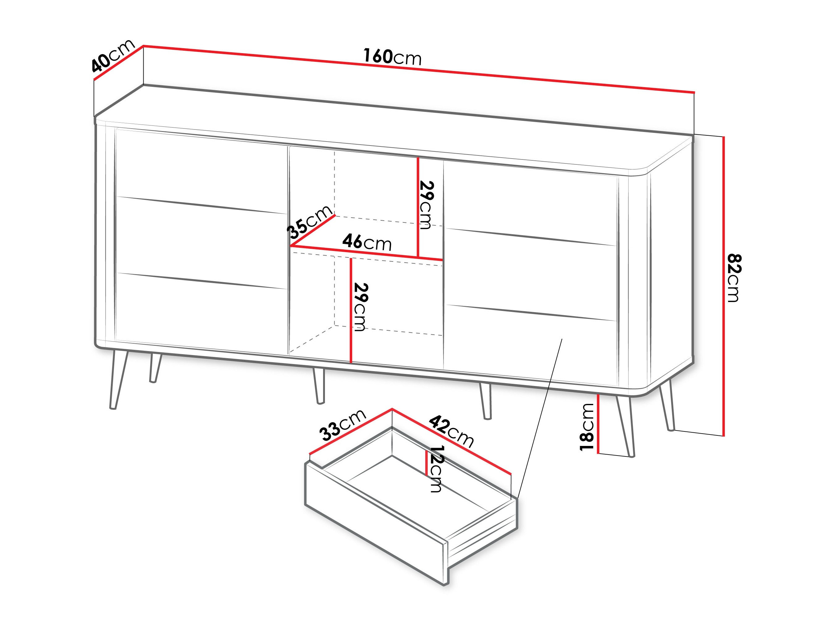 Cómoda Lufela 107 (Caxemira + Nogueira)