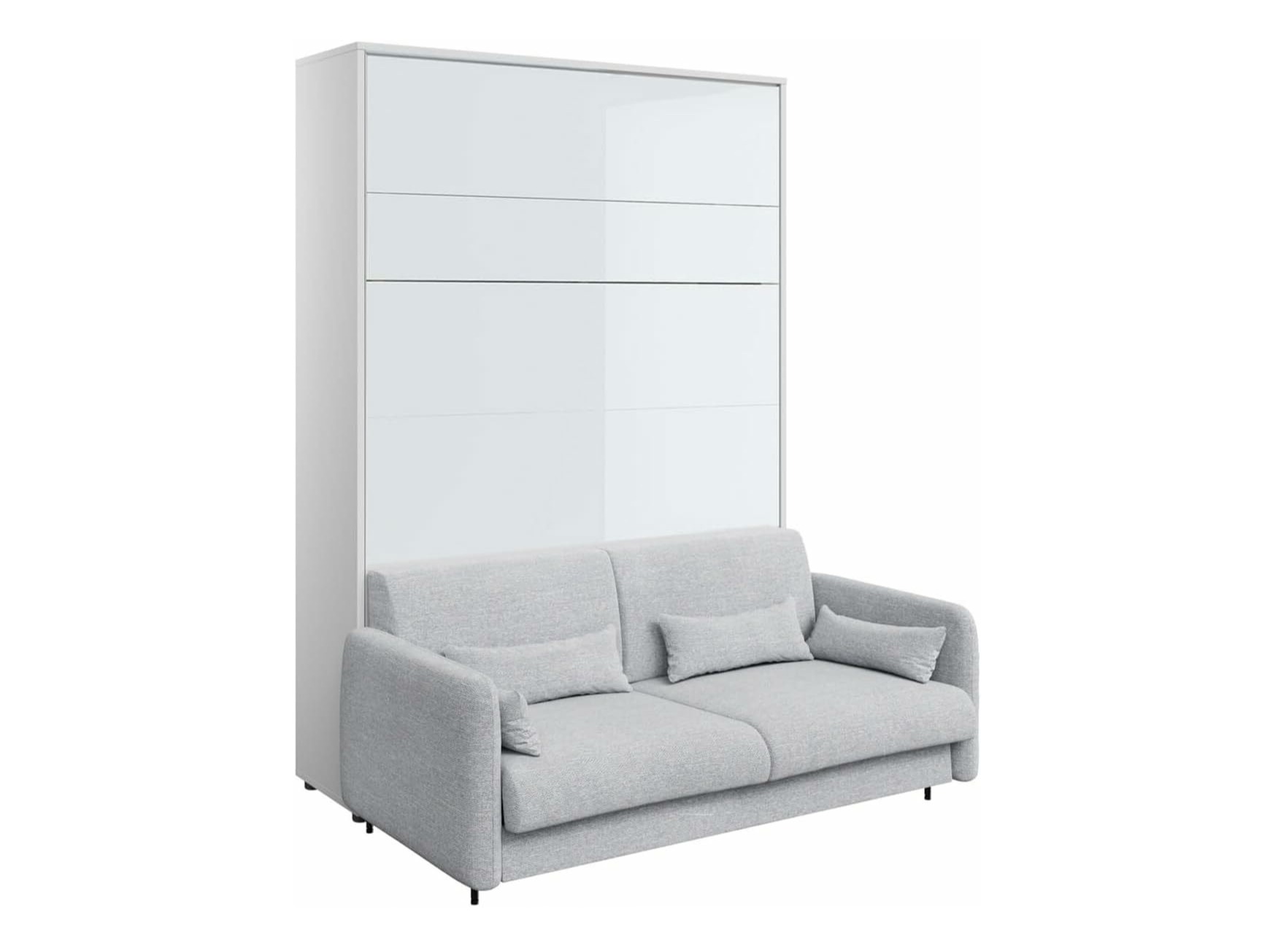 Cama rebatível Concept Lenart VII (Branco brilhante + Cinzento)