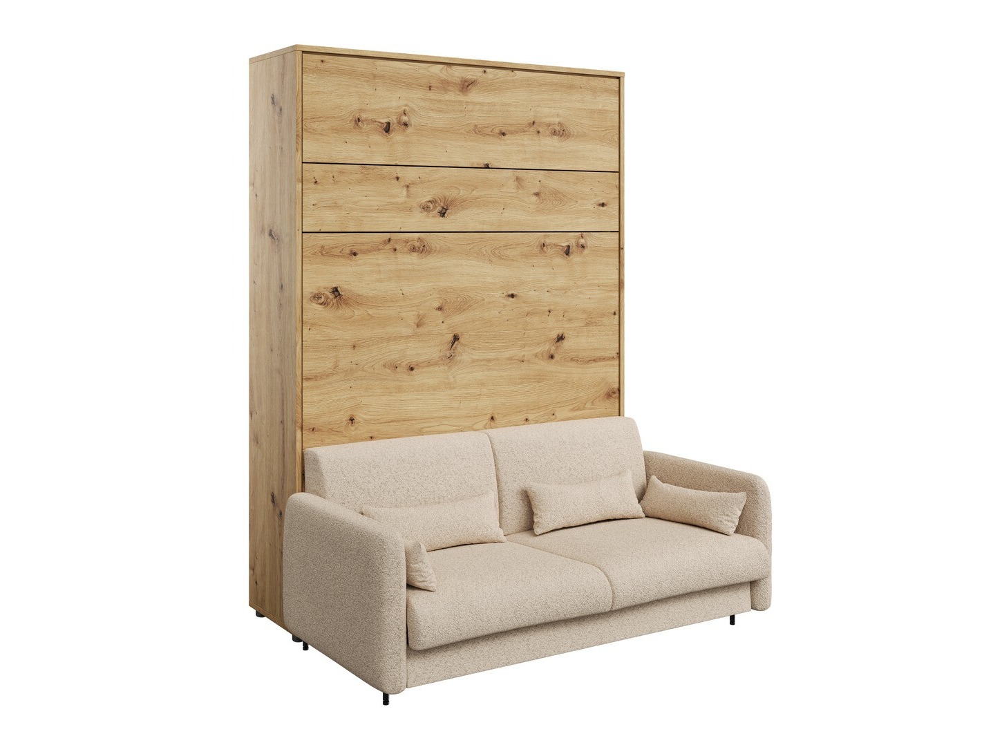 Cama rebatível Concept Pro Lenart VII (Carvalho Artisan + Bege)