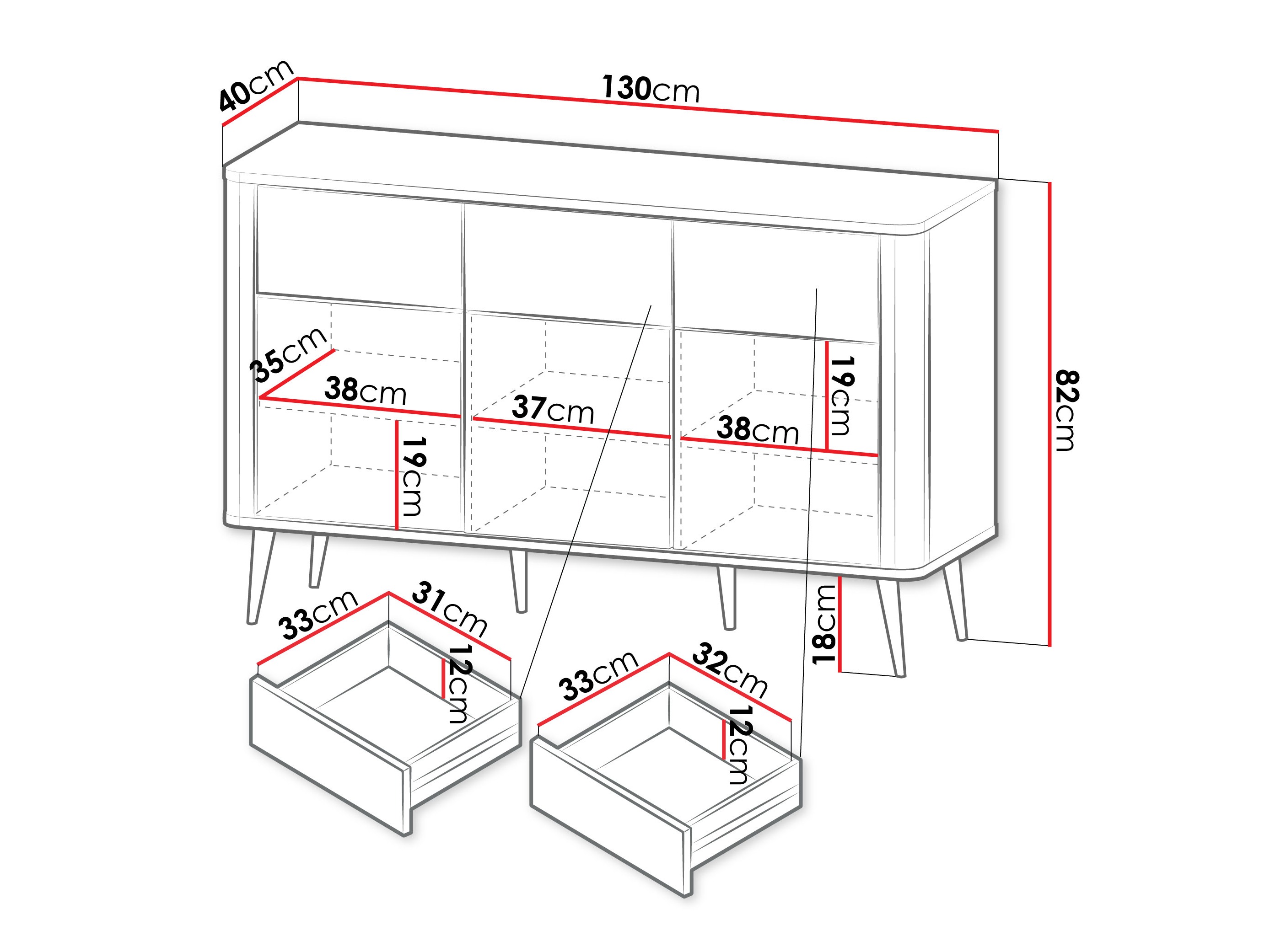 Cómoda Lufela 109 (Caxemira + Nogueira)