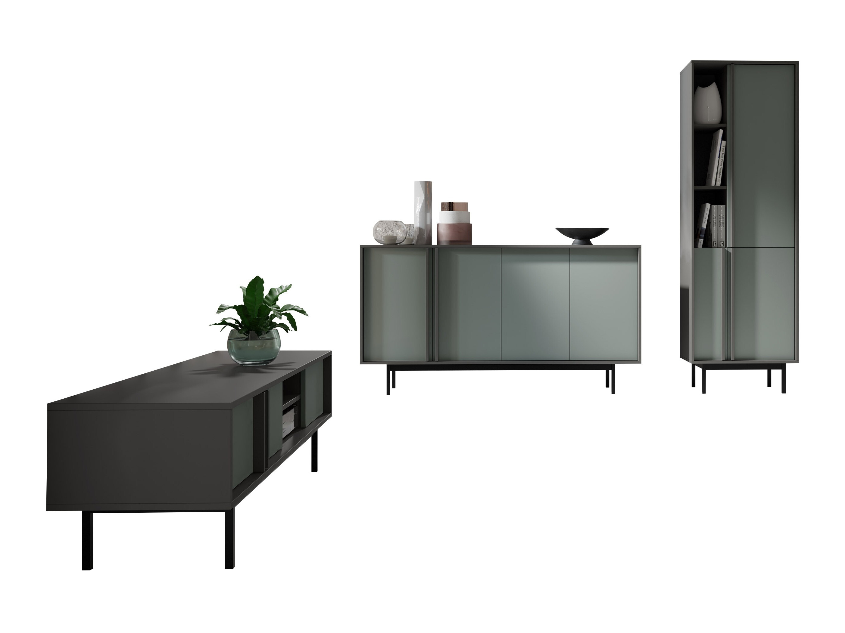 Conjunto para sala de estar Levali 115 (Verde acinzentado)