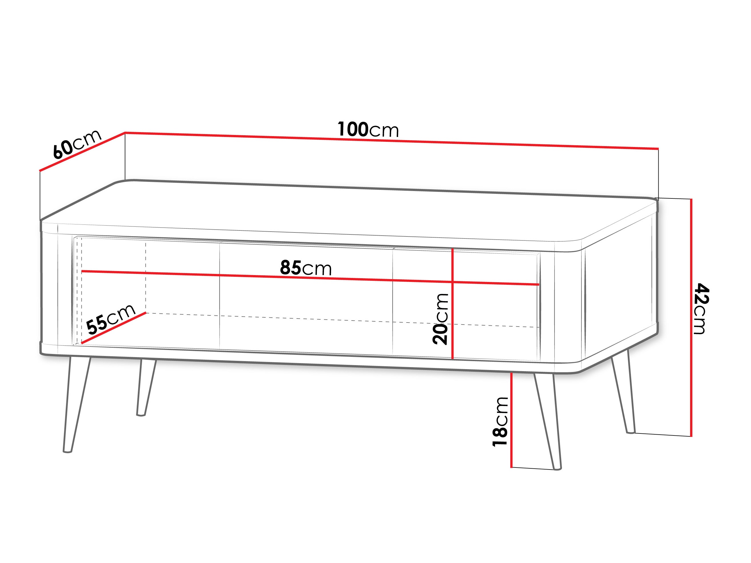 Mesa de centro Lufela 115 (Caxemira + Nogueira)