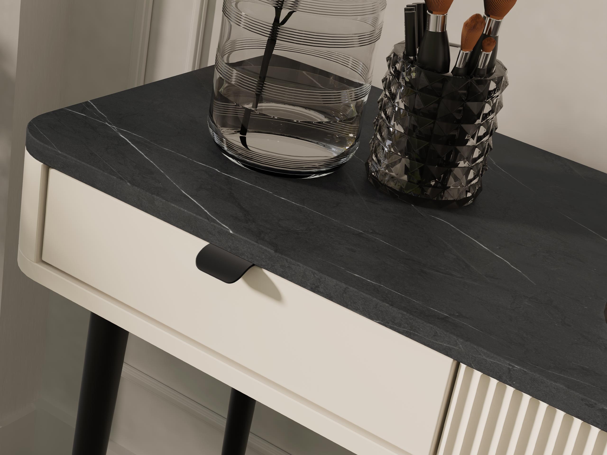 Mesa de escritório Lufela 114 (Caxemira + Cinzento mármore)