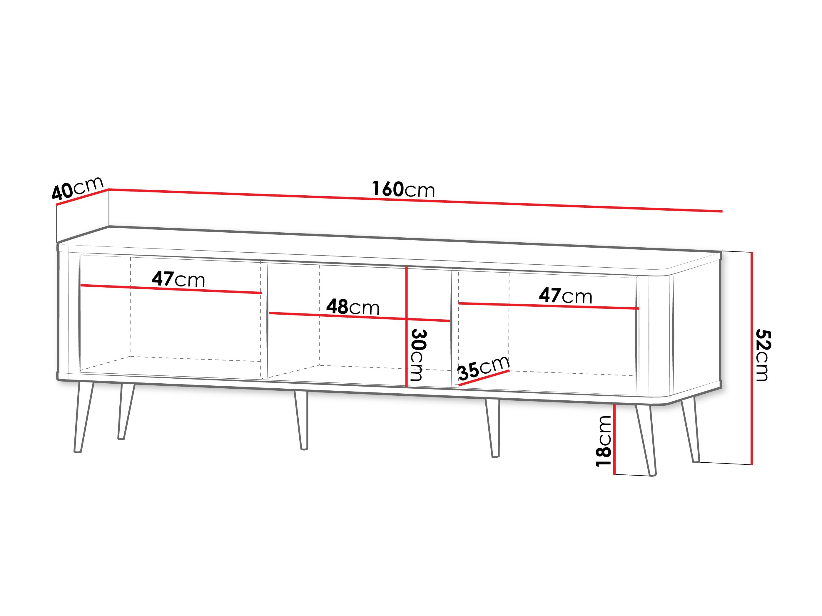 Móvel de TV Lufela 112 (Caxemira + Nogueira)