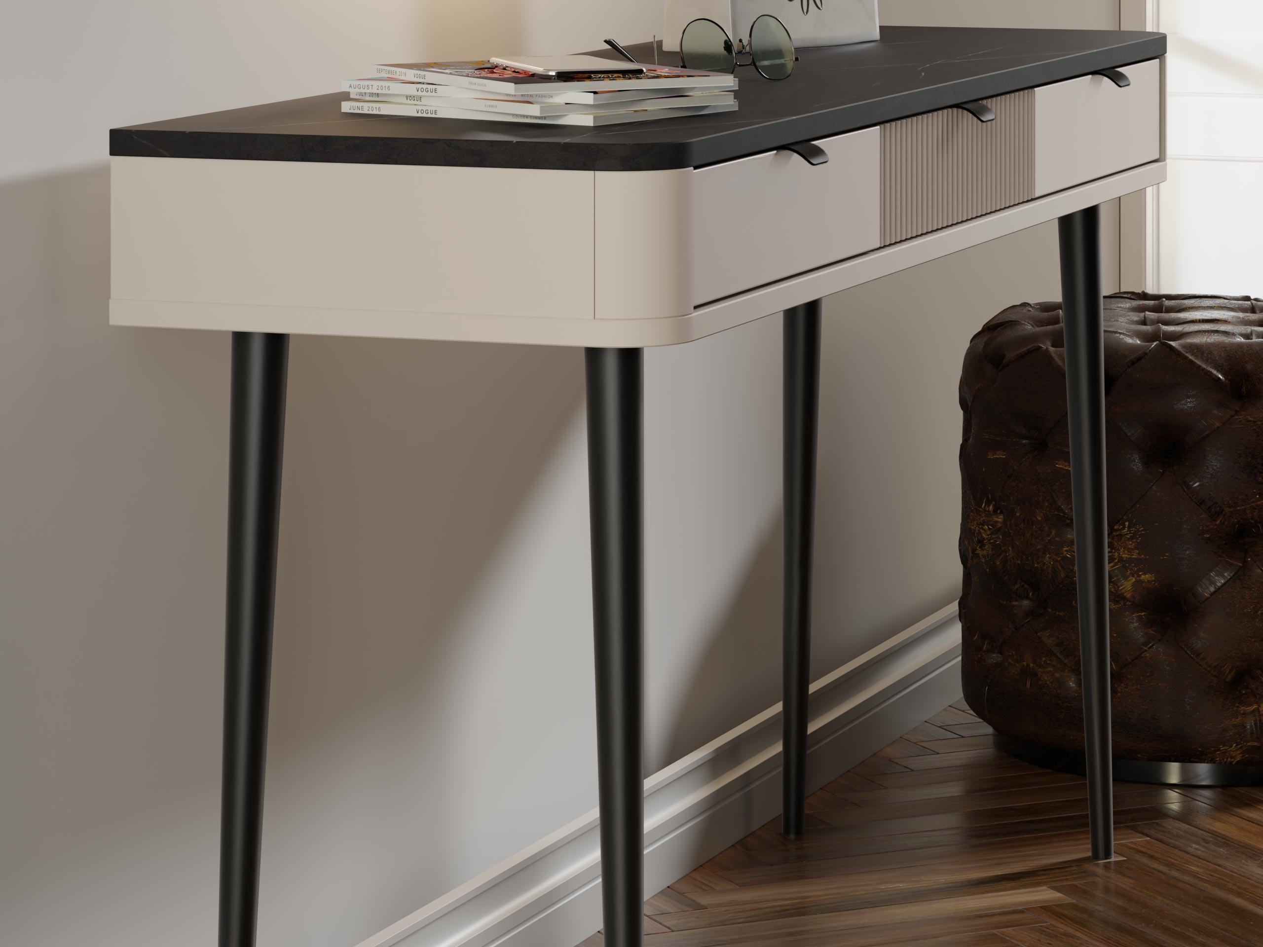 Conjunto para escritório em casa Lufela 123 (Caxemira + Cinzento mármore)