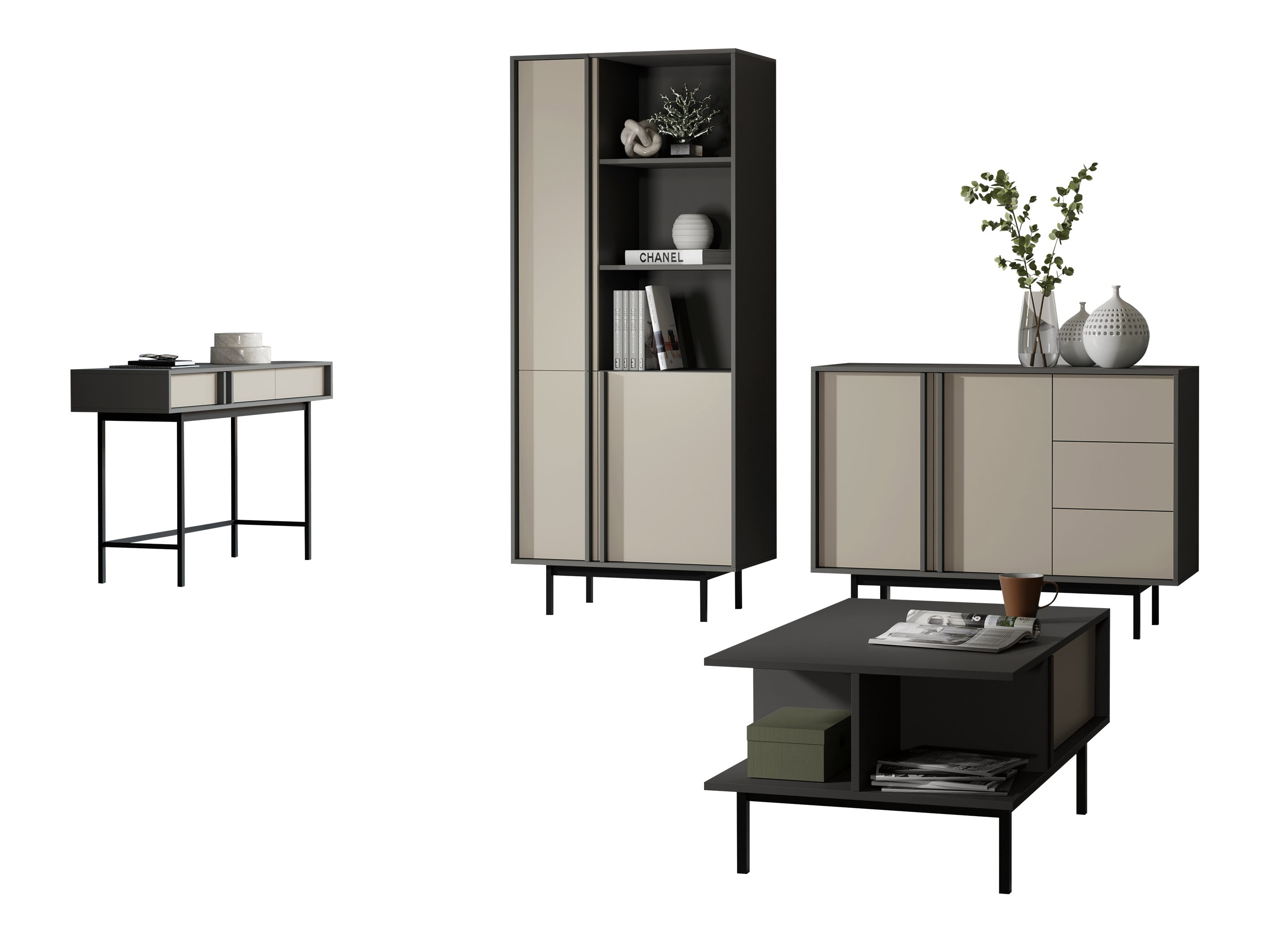 Conjunto para sala de estar Levali 117 (Bege)