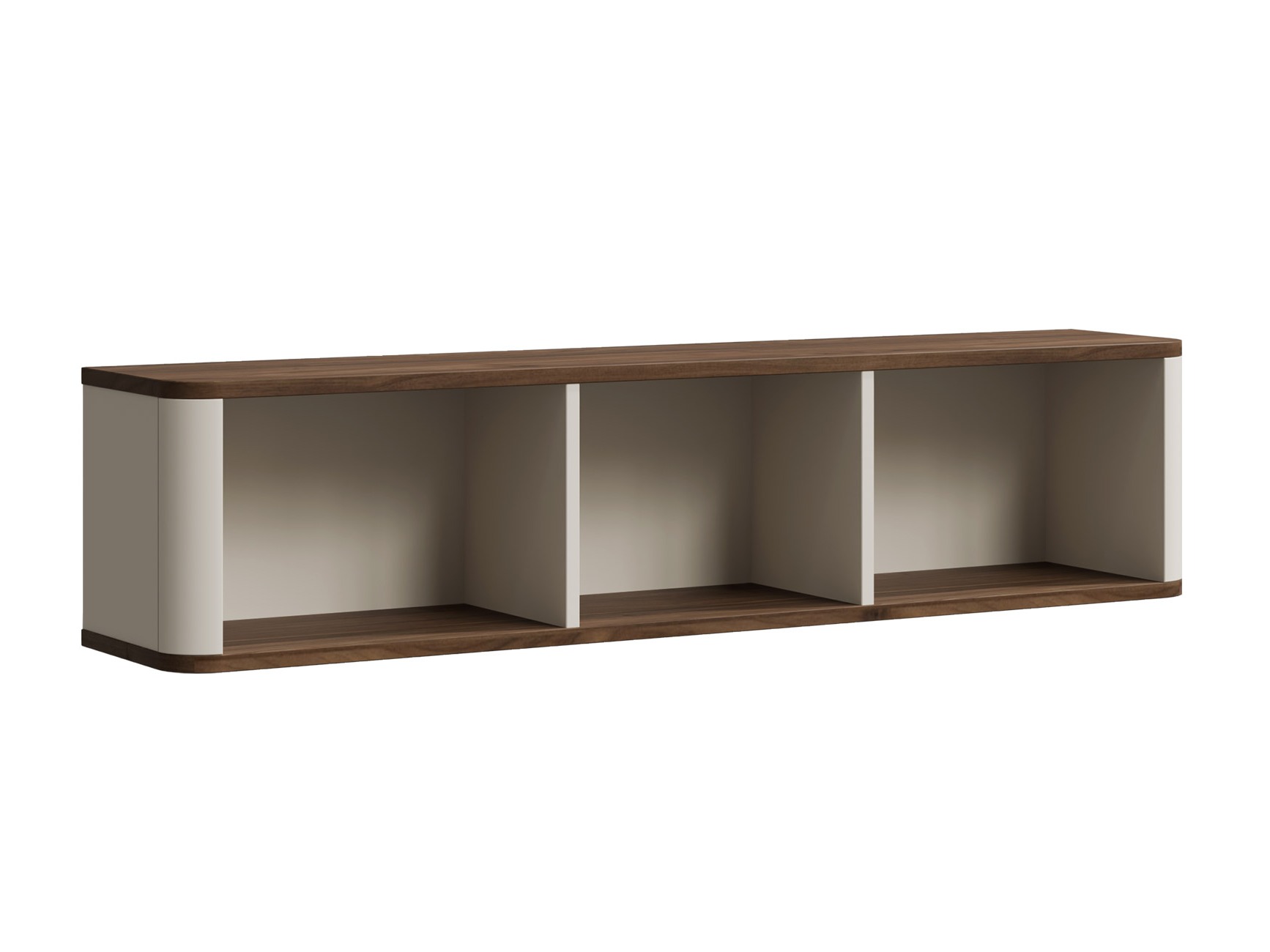 Estante de parede Lufela 119 (Caxemira + Nogueira)