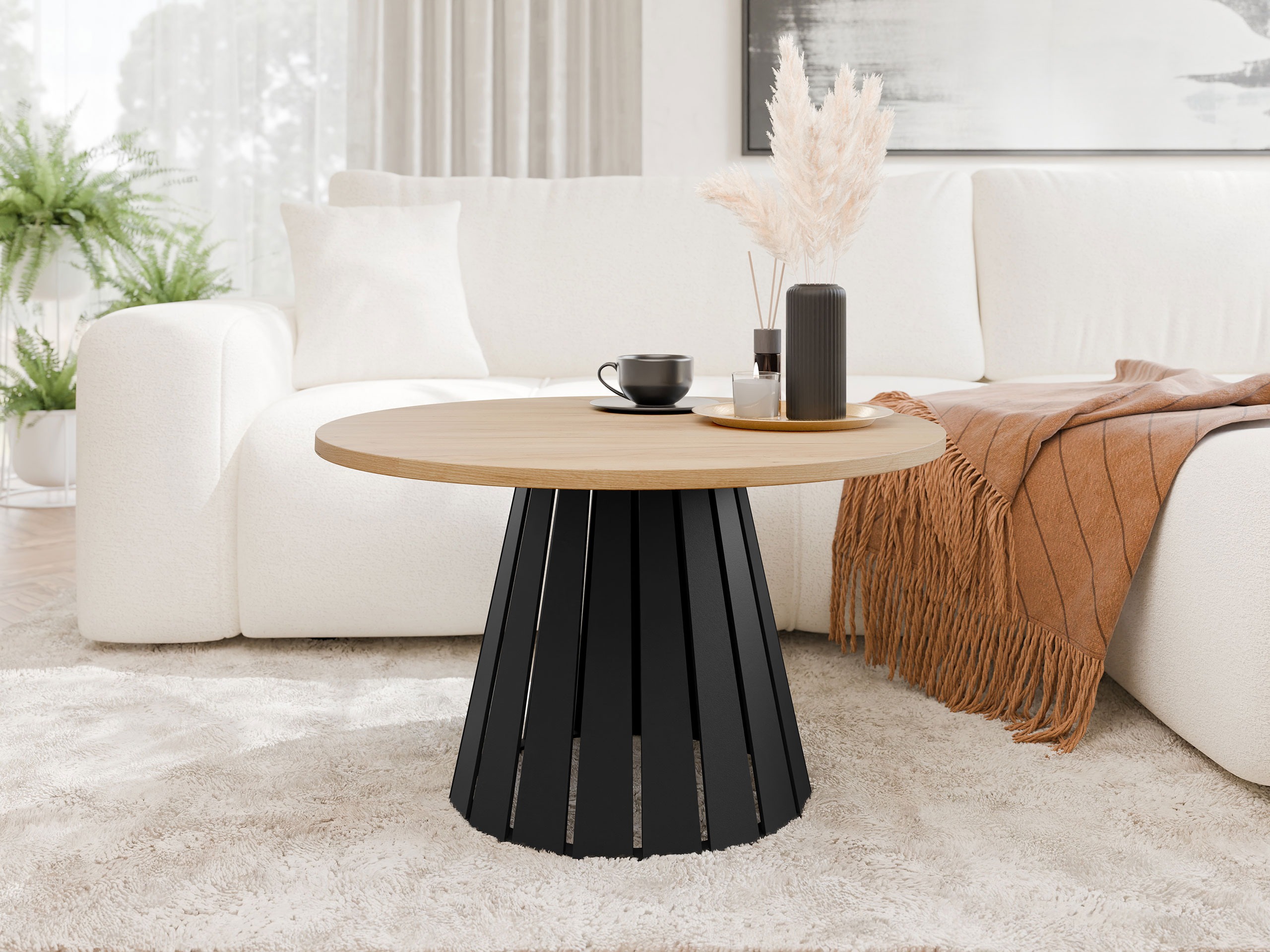 Mesa de centro Oswego 134 (Preto + Carvalho)