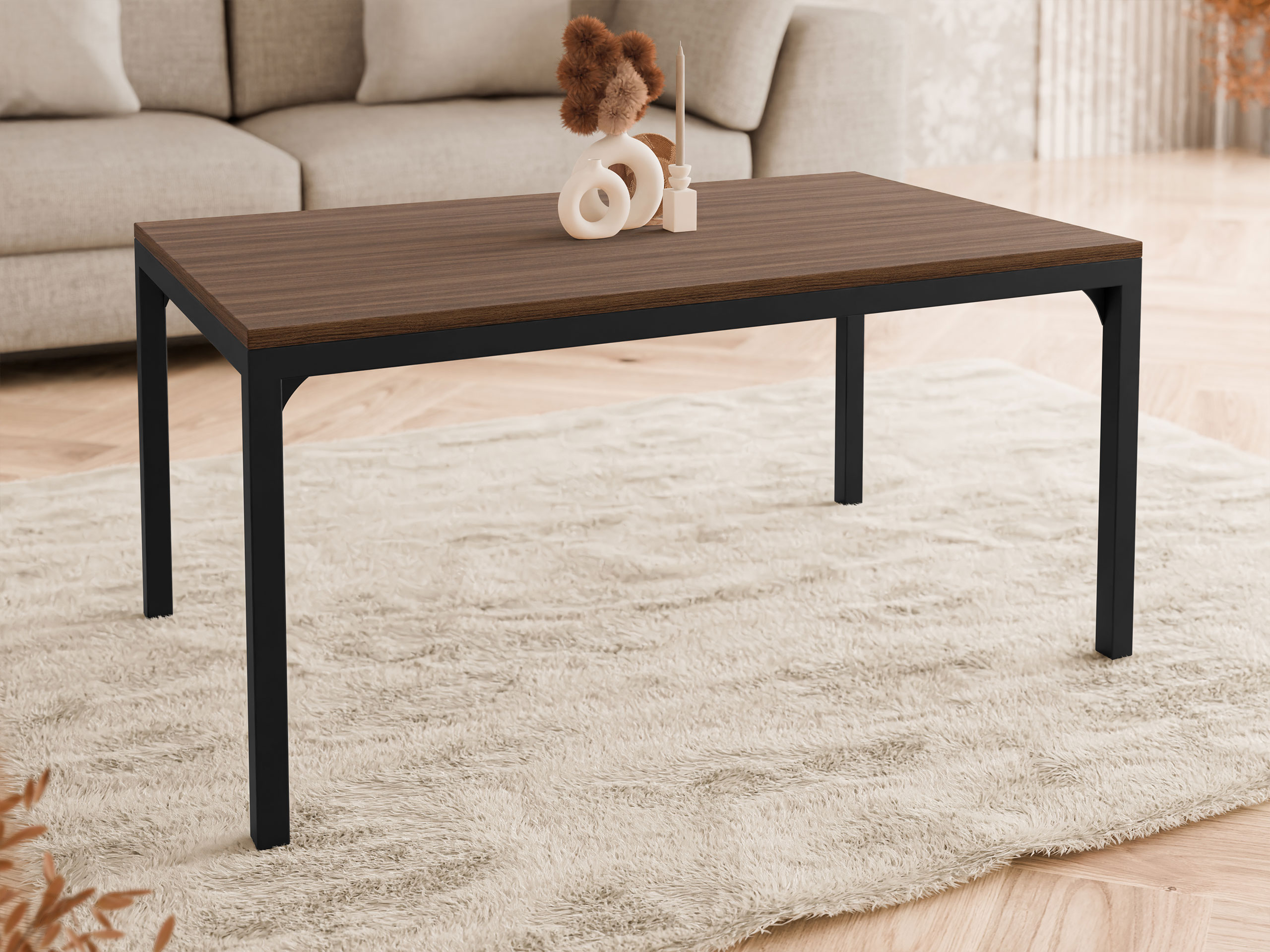 Mesa de centro Oswego 138 (Nogueira + Preto)