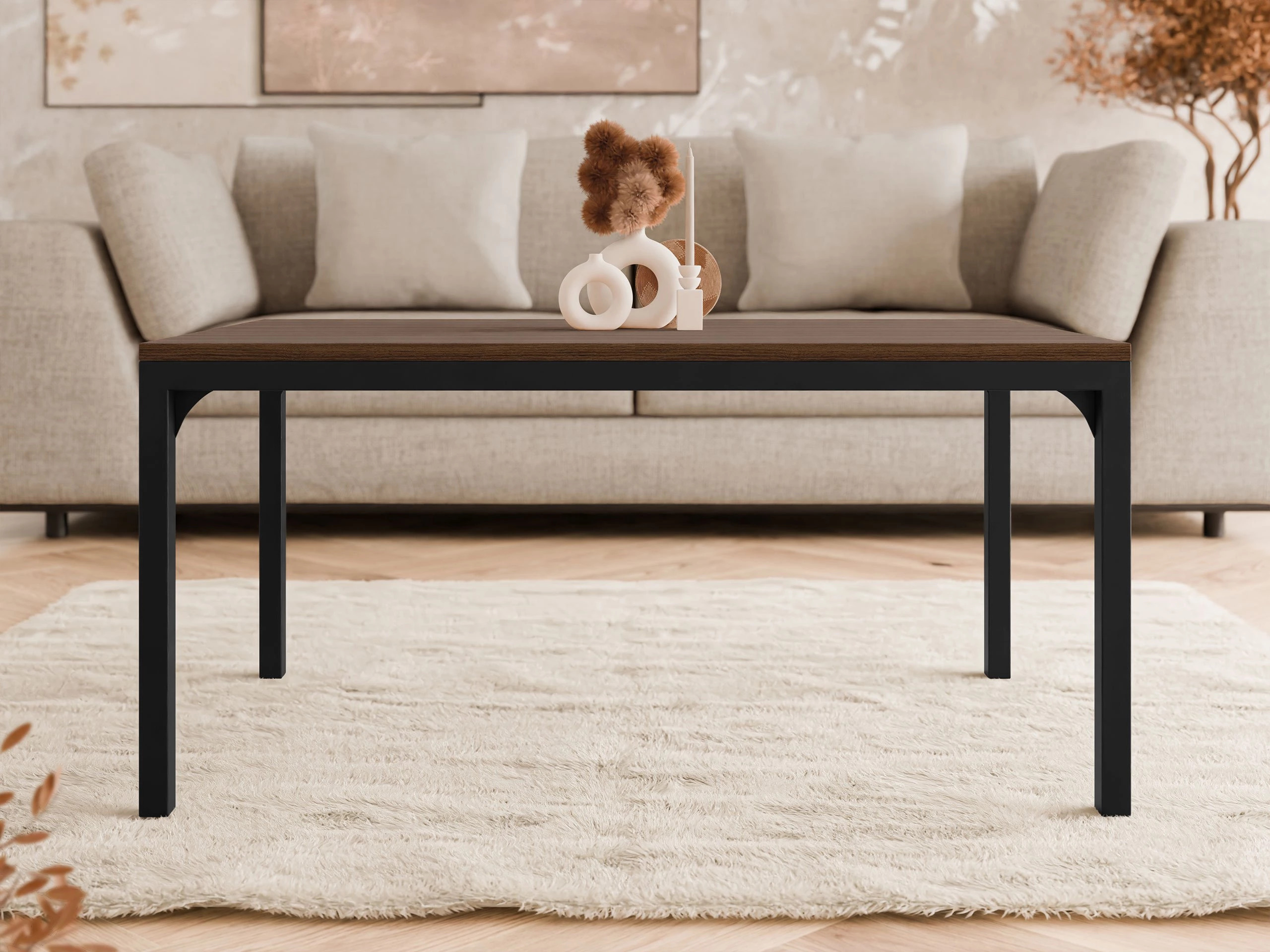 Mesa de centro Oswego 138 (Noz + Preto)