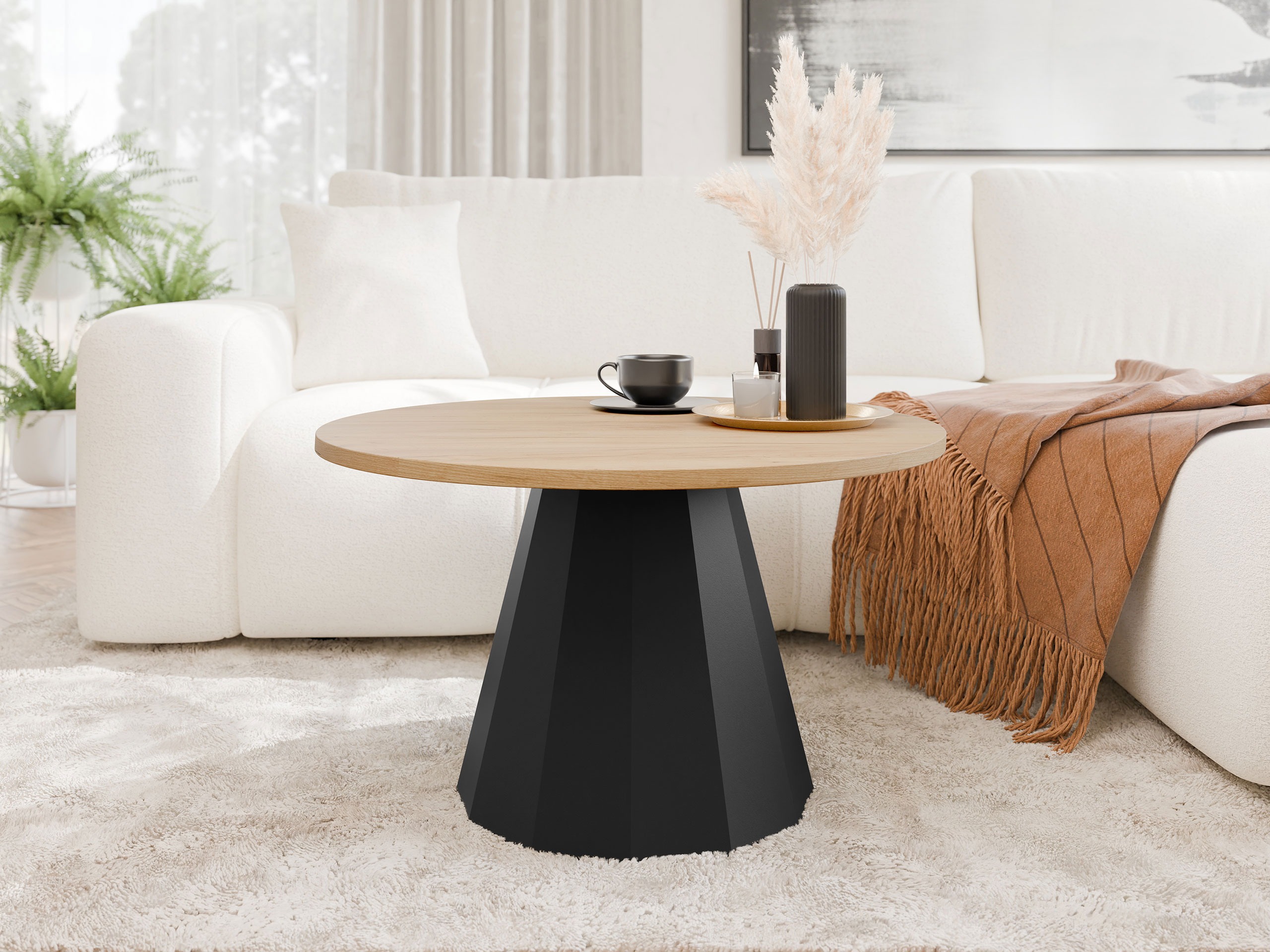 Mesa de centro Oswego 139 (Preto + Carvalho)
