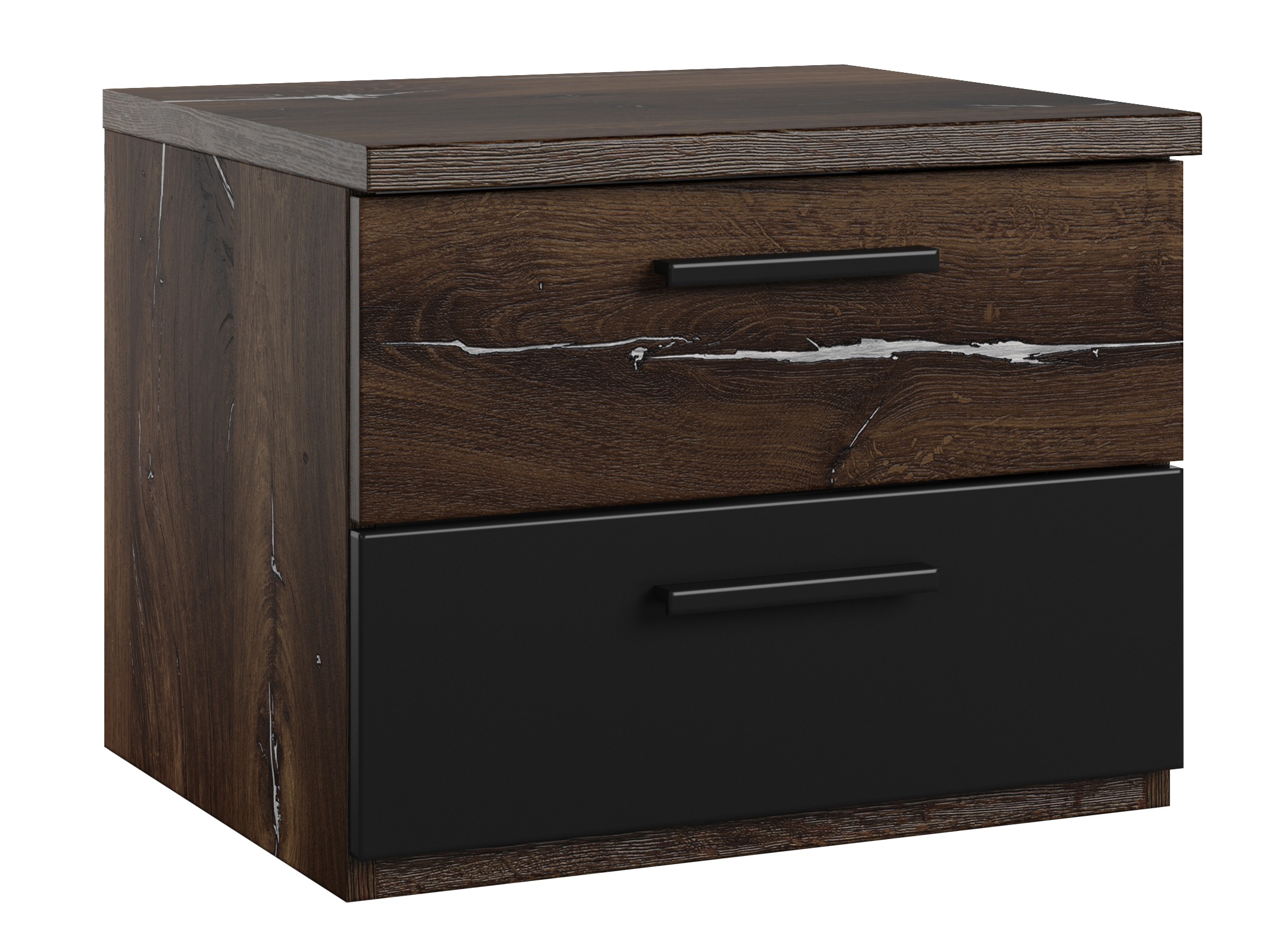 Mesa de cabeceira Felelie 101 (Tamus Flagstaf carvalho + Prateado)