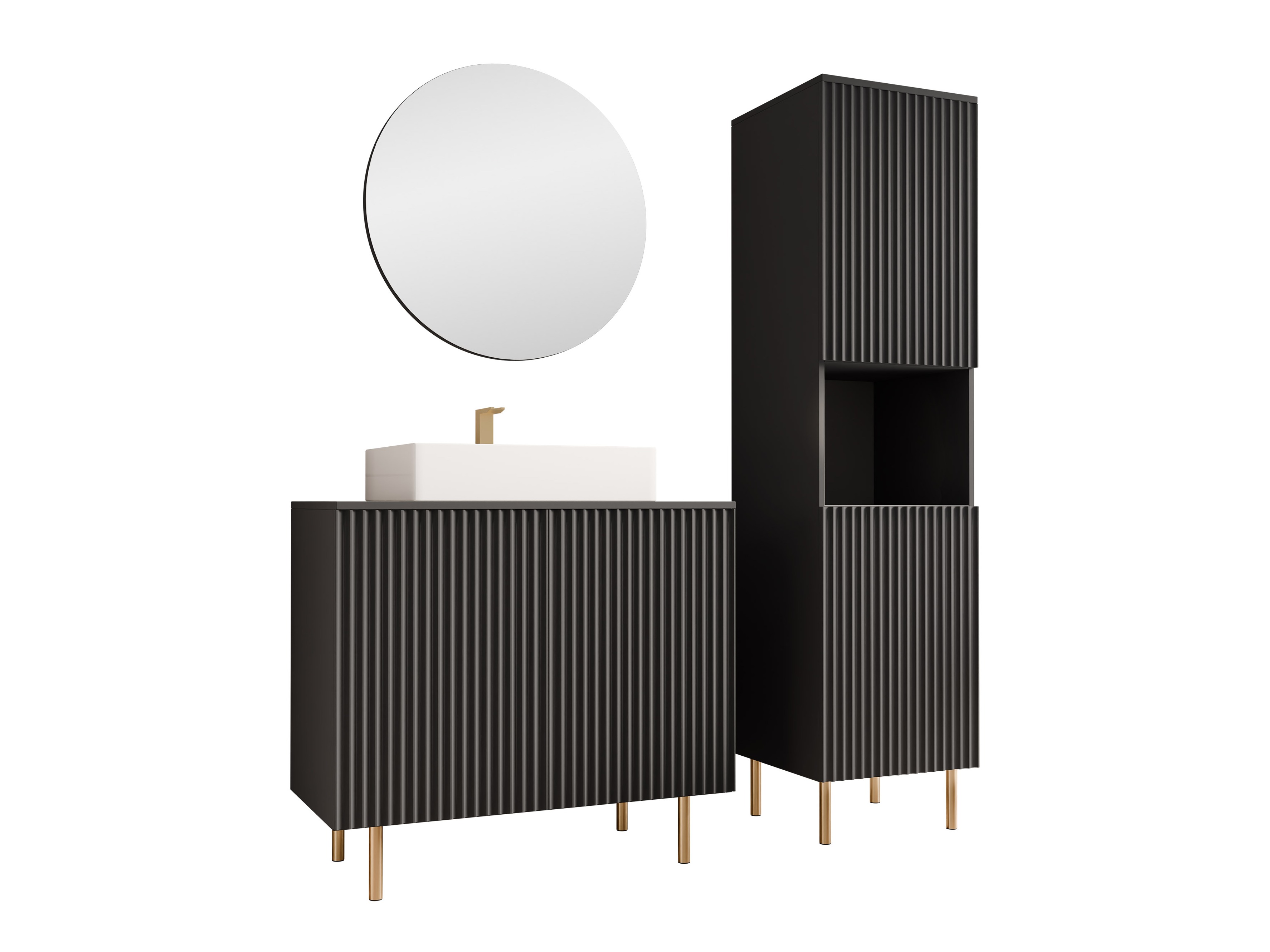 Conjunto de casa de banho Virdomi 111 (Preto)