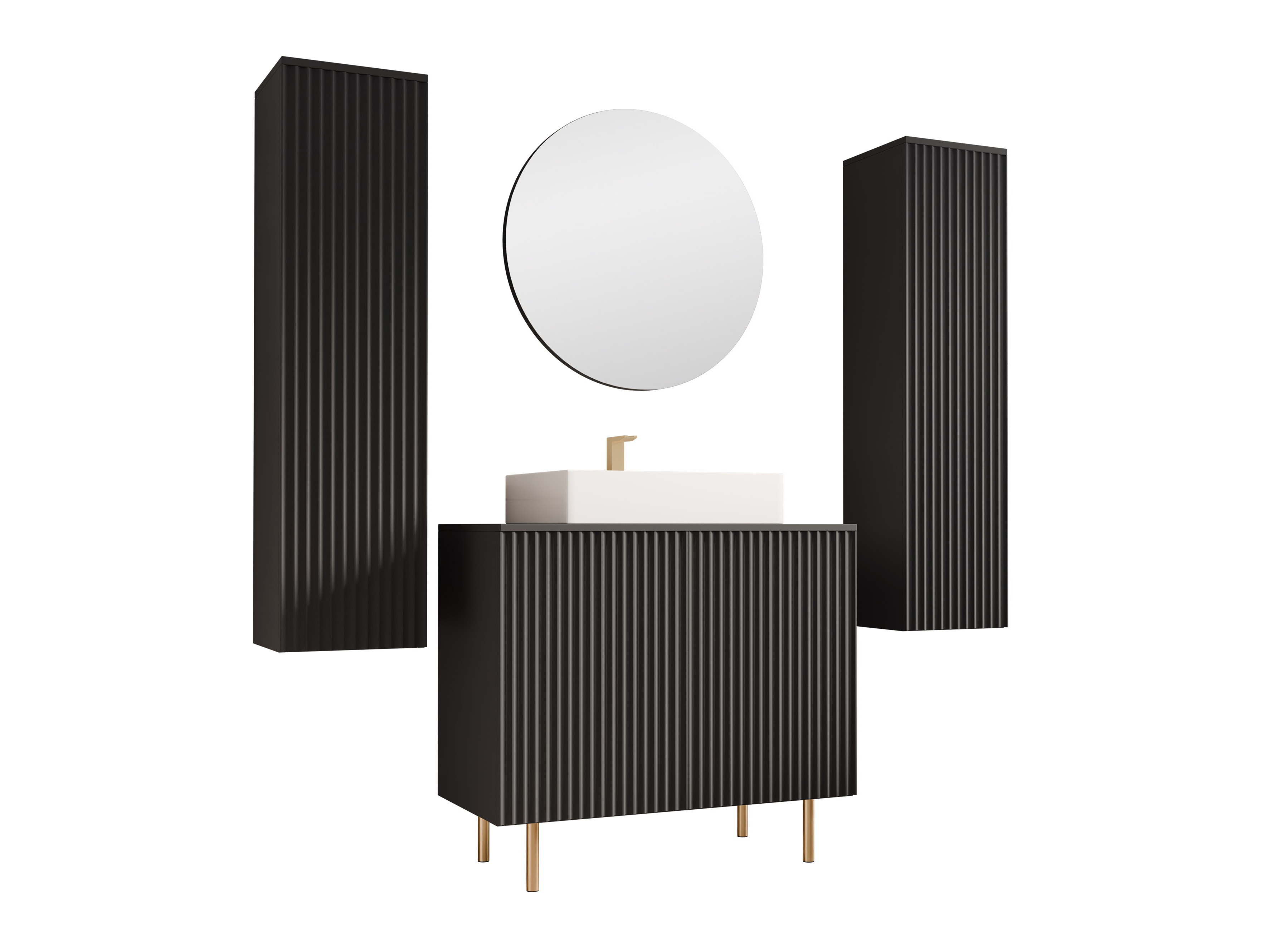 Conjunto de casa de banho Virdomi 112 (Preto)