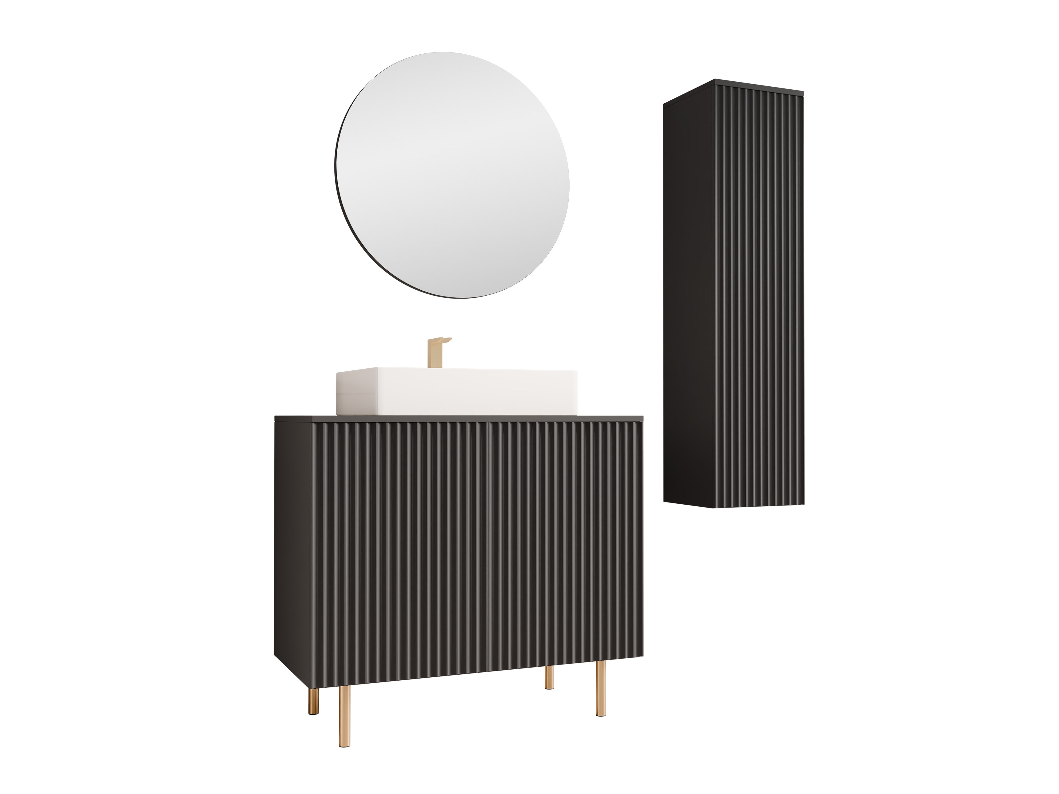 Conjunto para casa de banho Decus II (Preto)