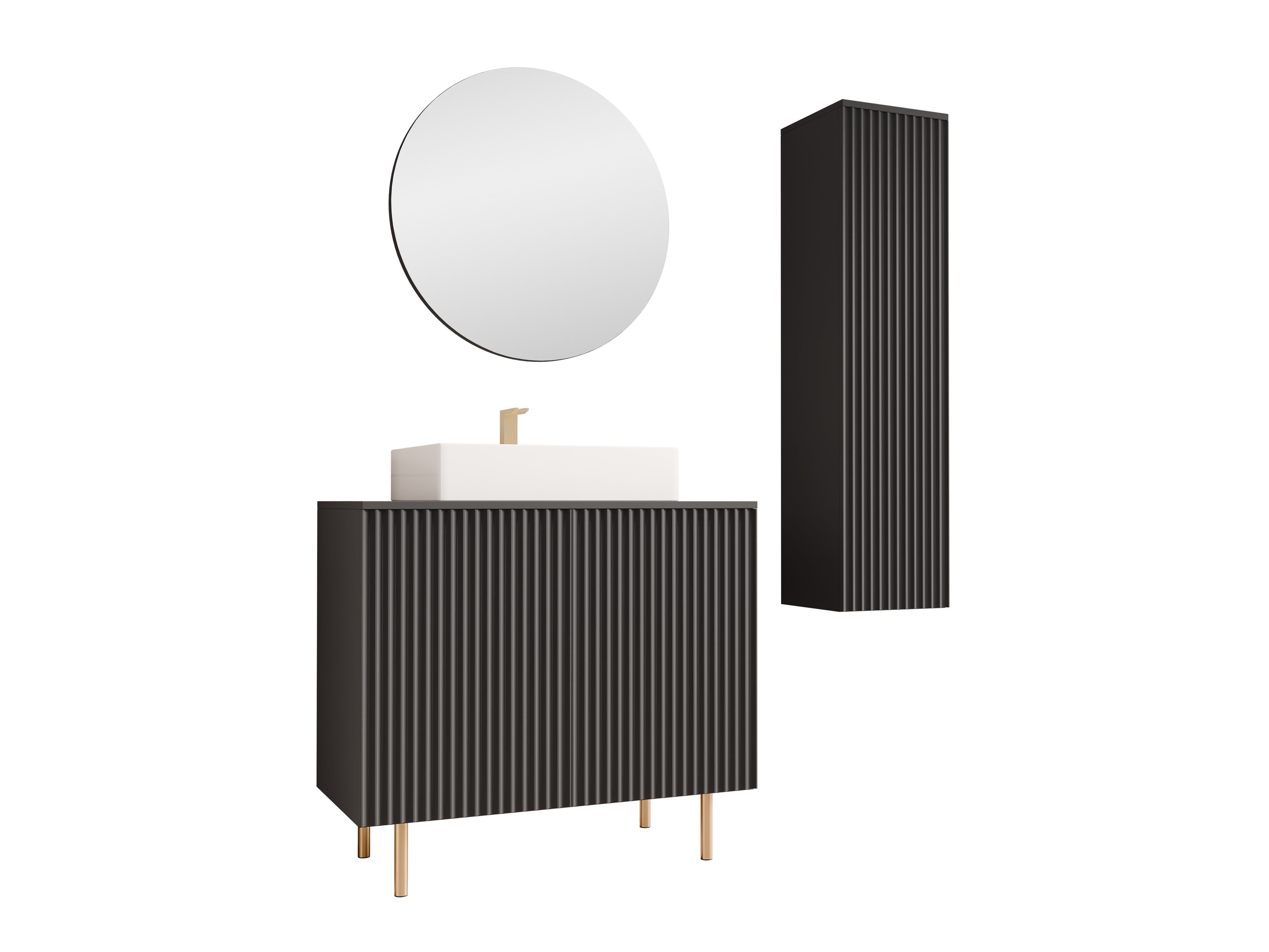 Conjunto para casa de banho Decus II (Preto)