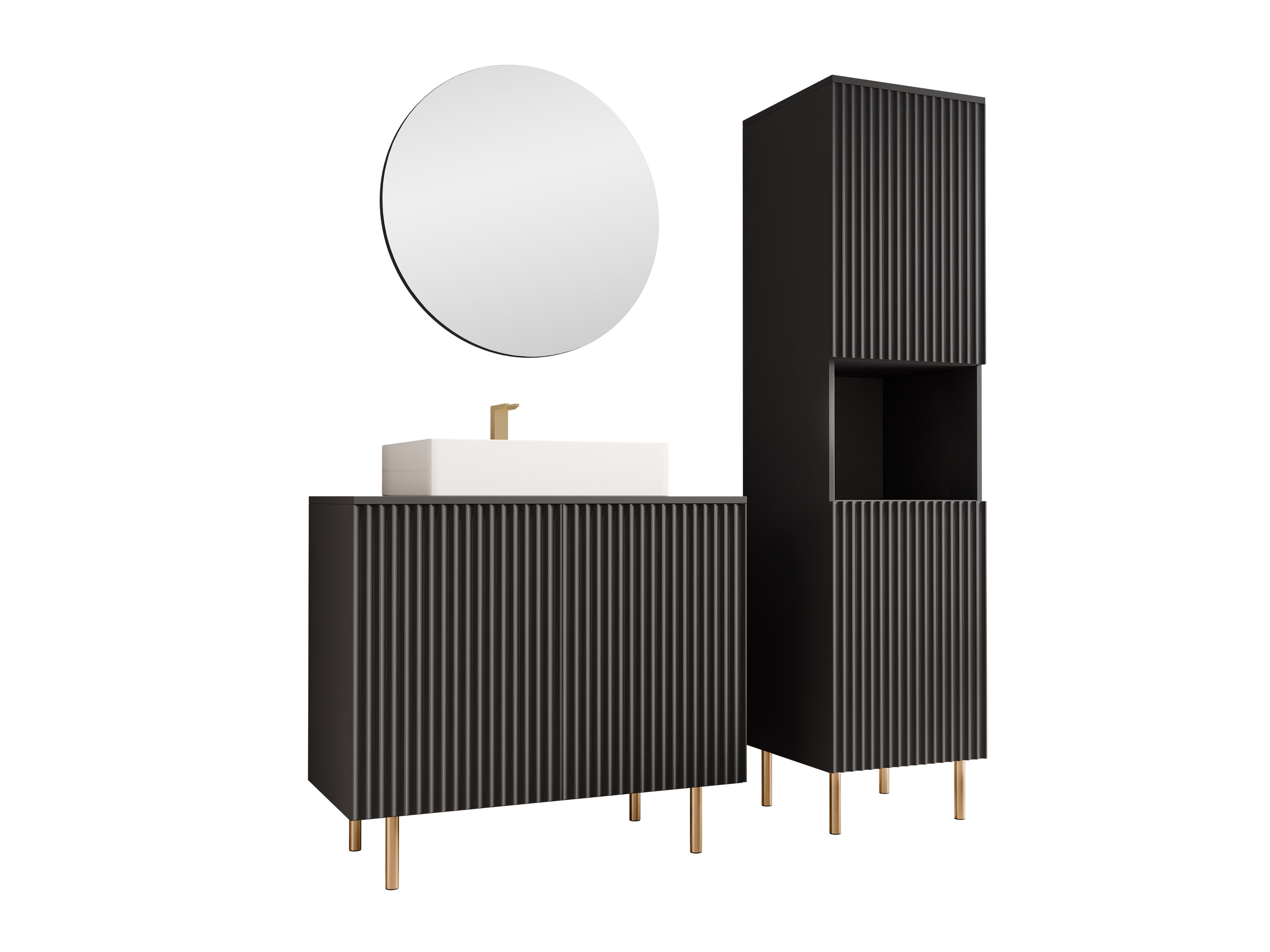 Conjunto para casa de banho Decus III (Preto)