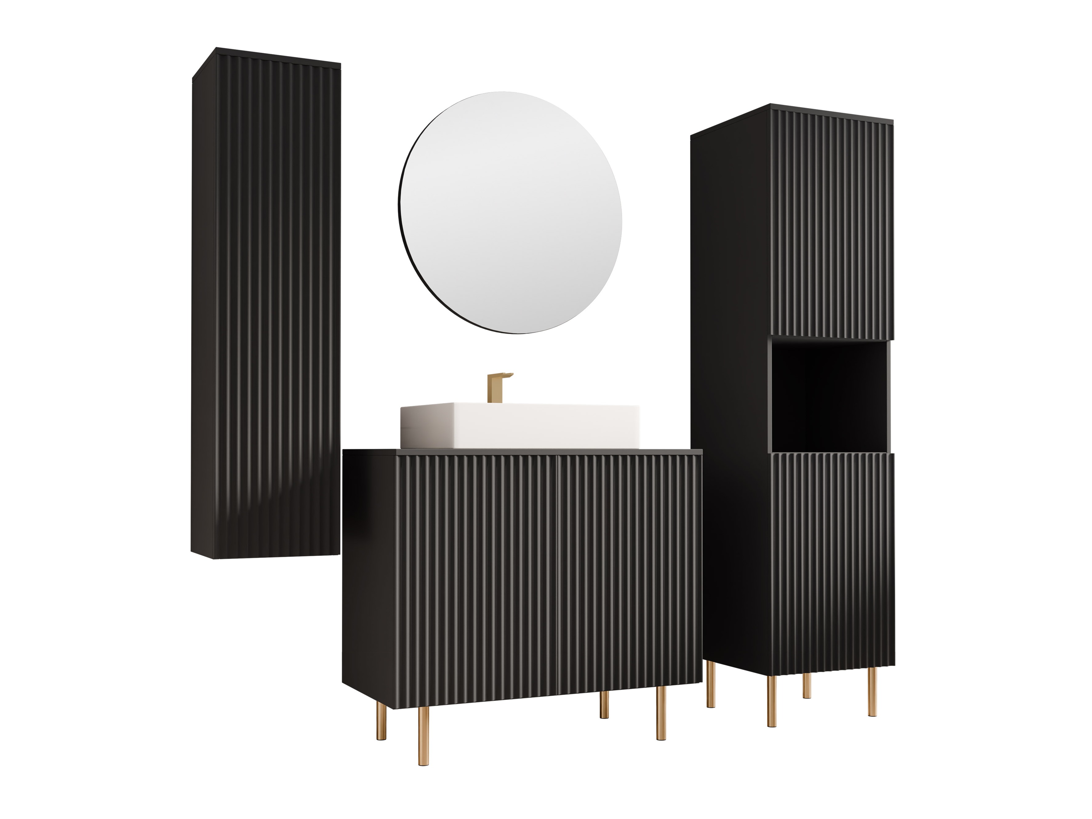 Conjunto de casa de banho Virdomi 113 (Preto)