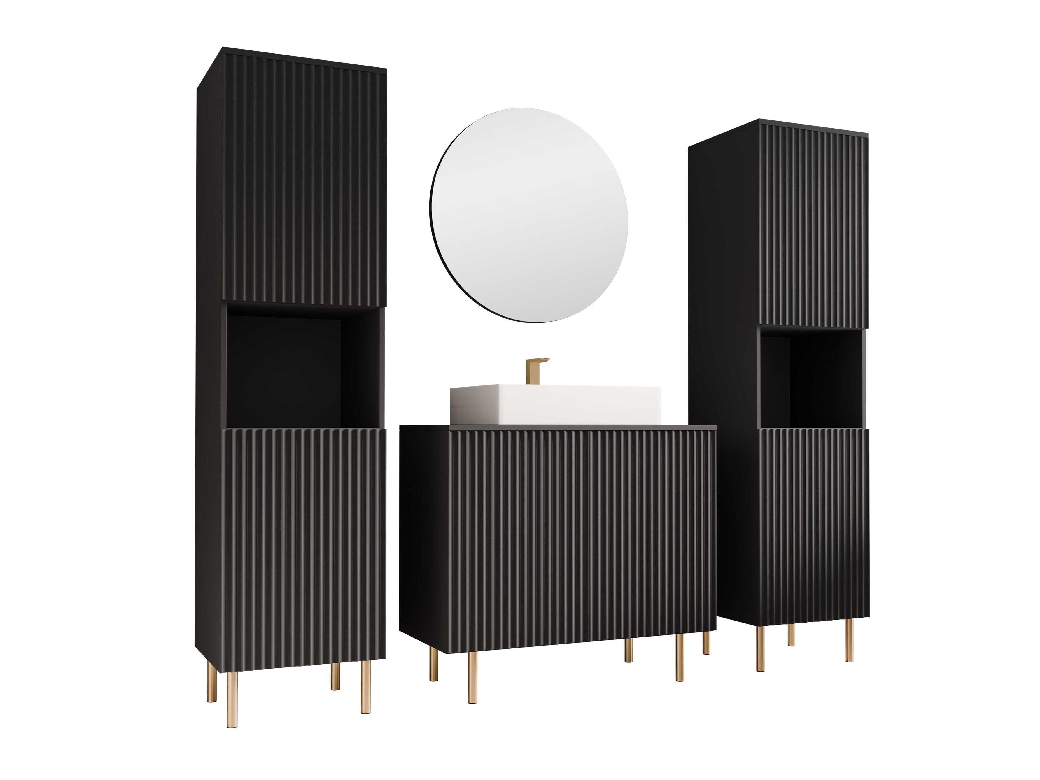 Conjunto de casa de banho Virdomi 114 (Preto)