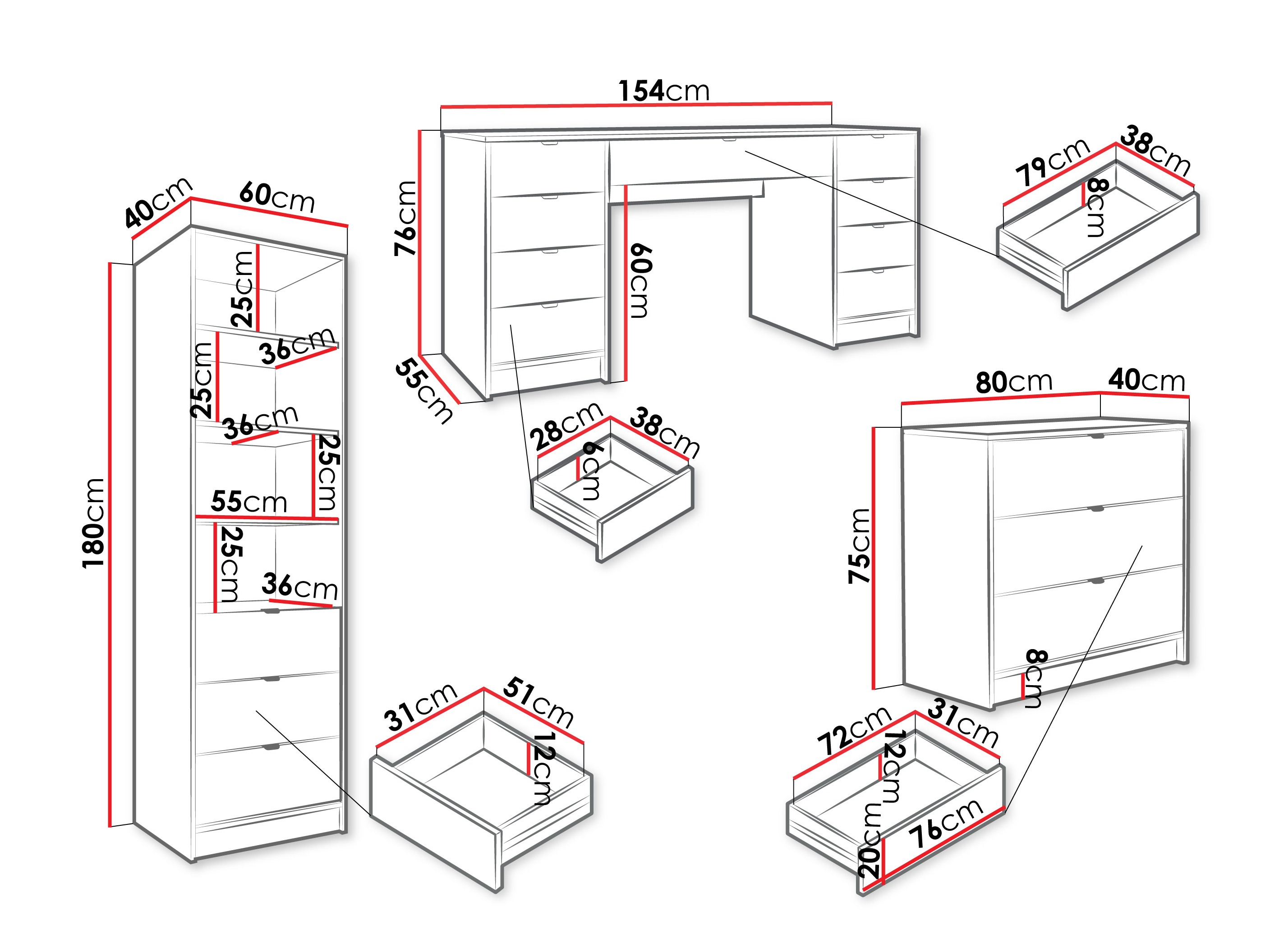 Conjunto para escritório em casa Comfivo Papilio VI (Bege)