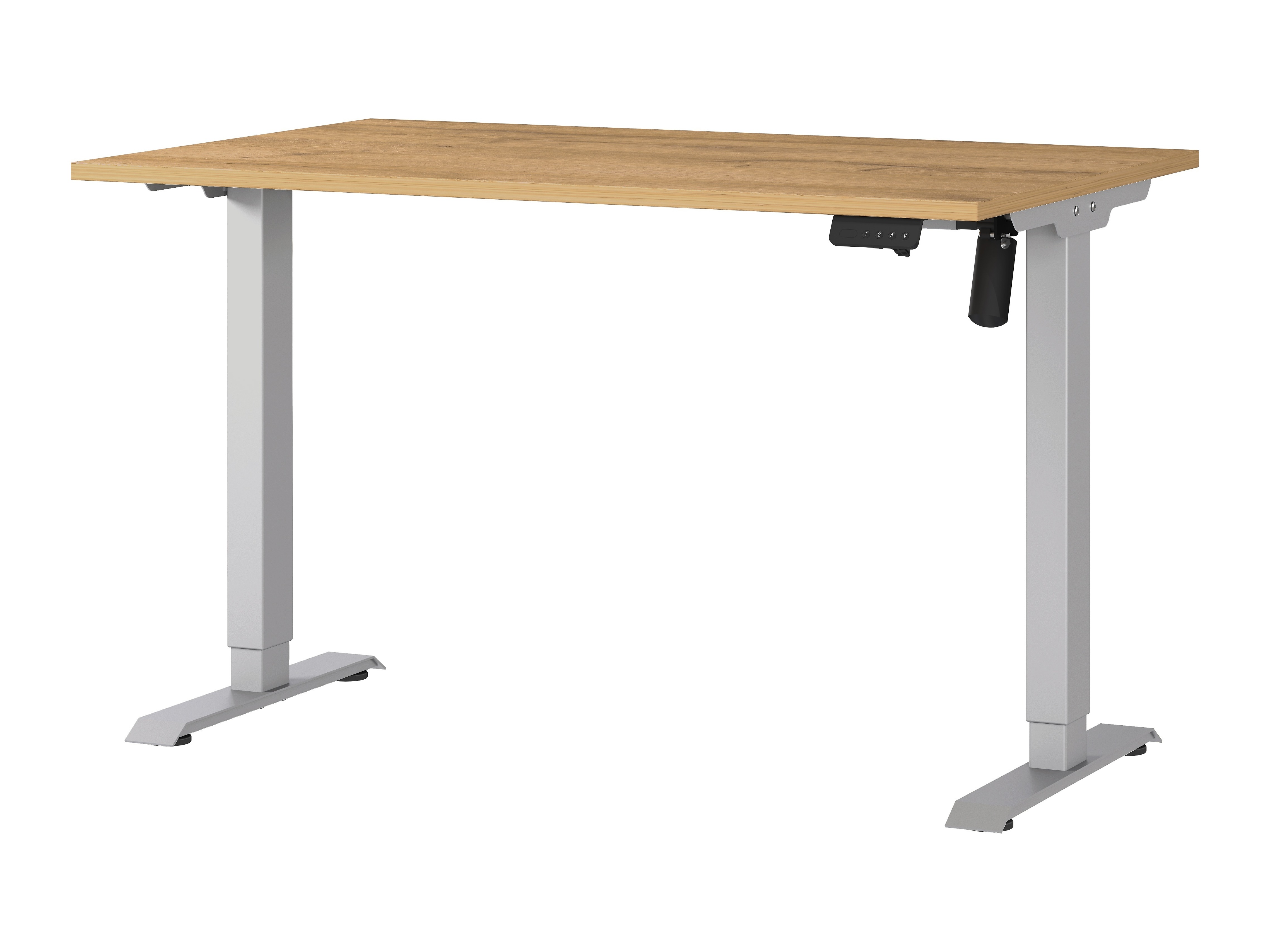 Secretária de trabalho com altura ajustável Lartesi 115 (Carvalho Grandson + Prateado)