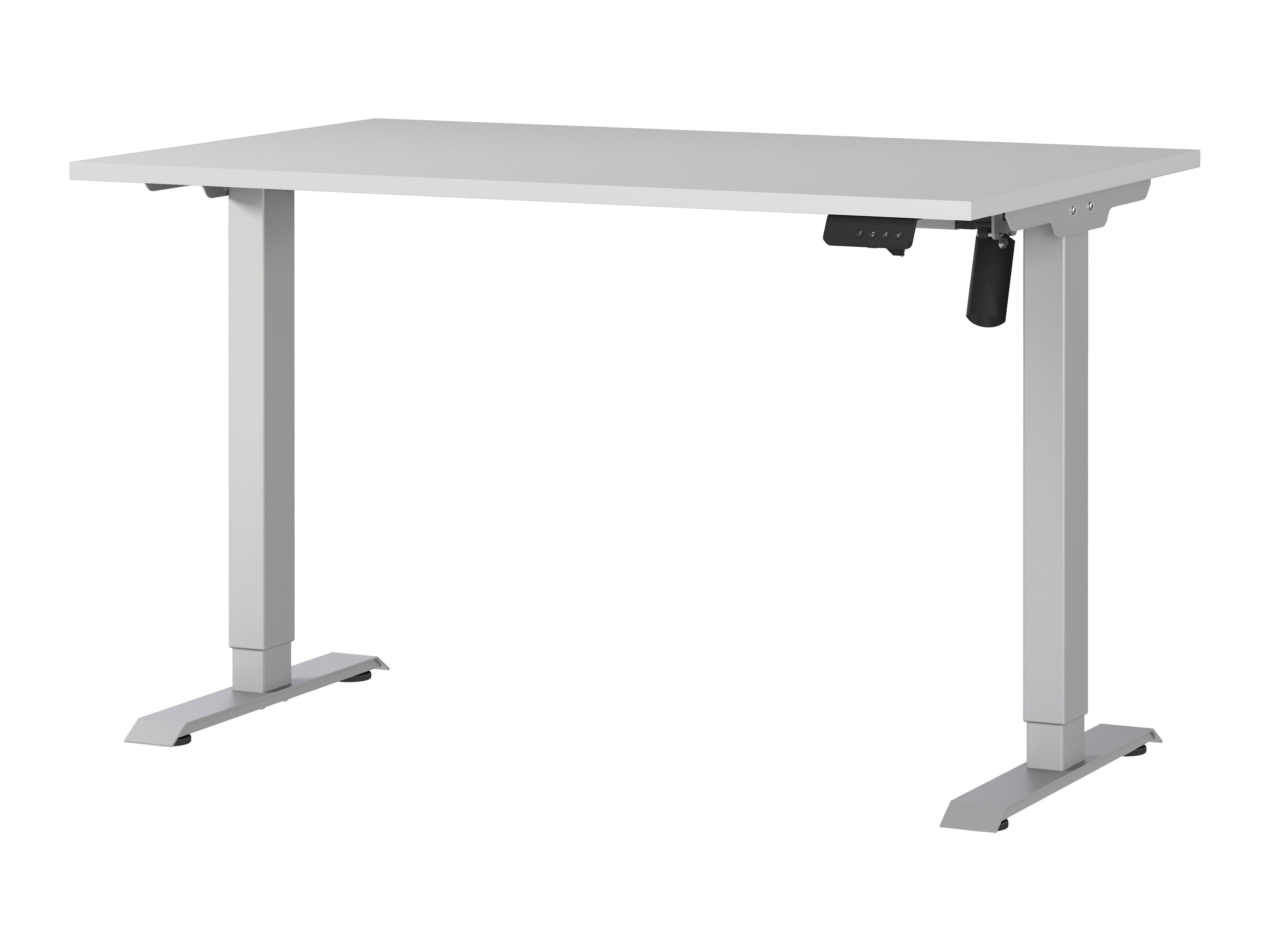 Secretária de trabalho com altura ajustável Lartesi 115 (Cinzento claro + Prateado)