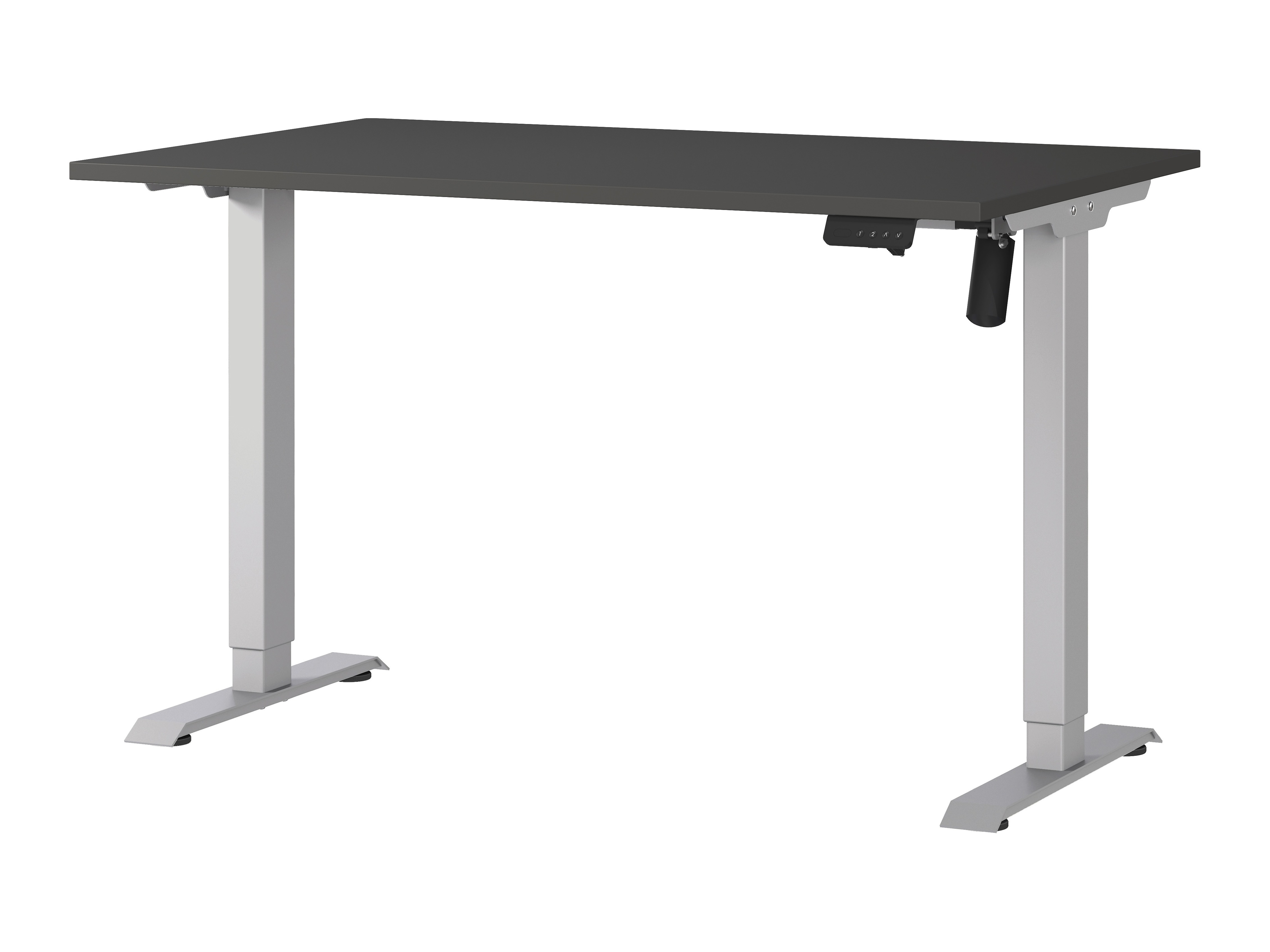 Secretária de trabalho com altura ajustável Lartesi 115 (Grafite + Prateado)