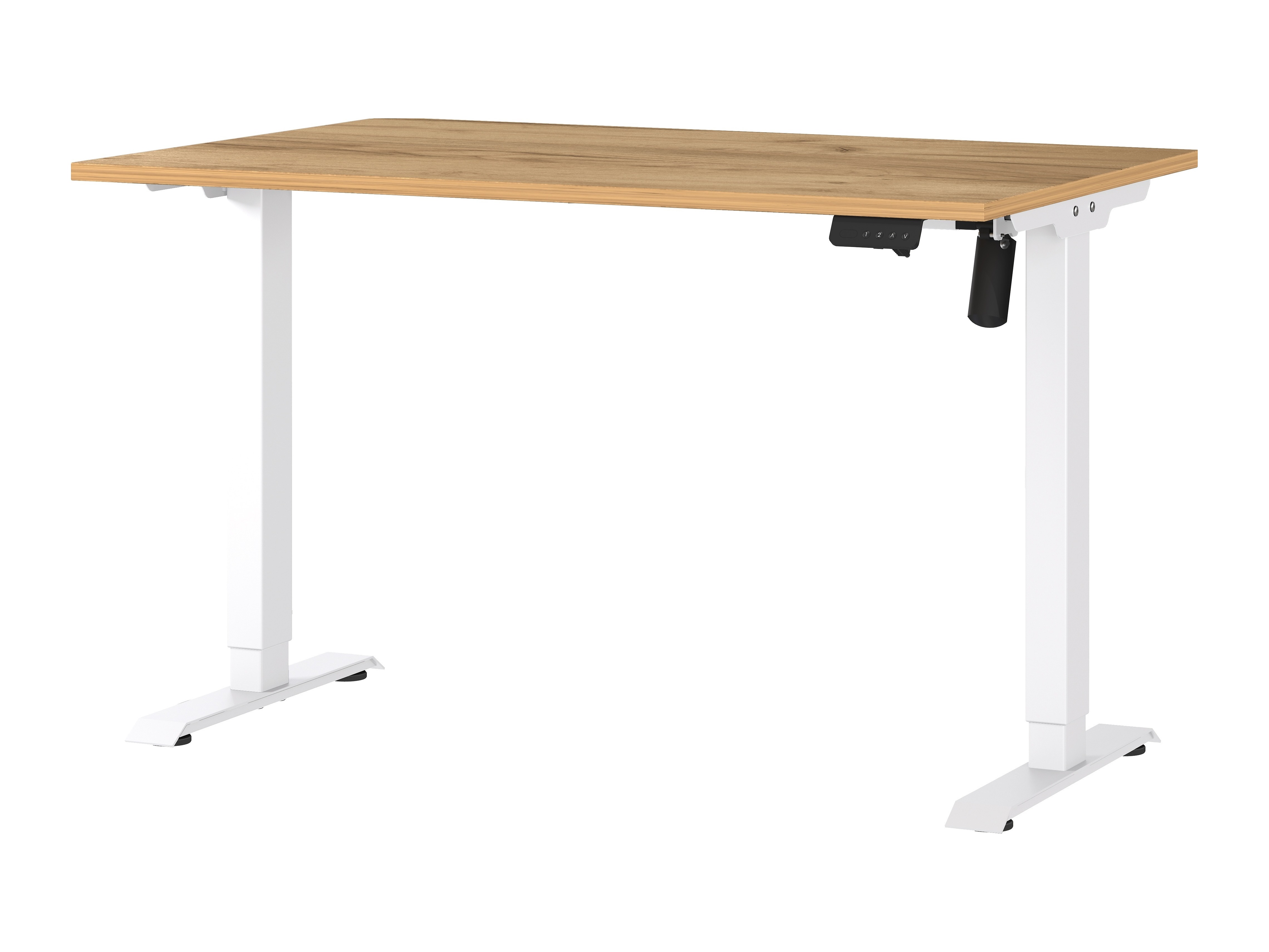 Secretária de trabalho com altura ajustável Lartesi 115 (Navarra carvalho + Branco)