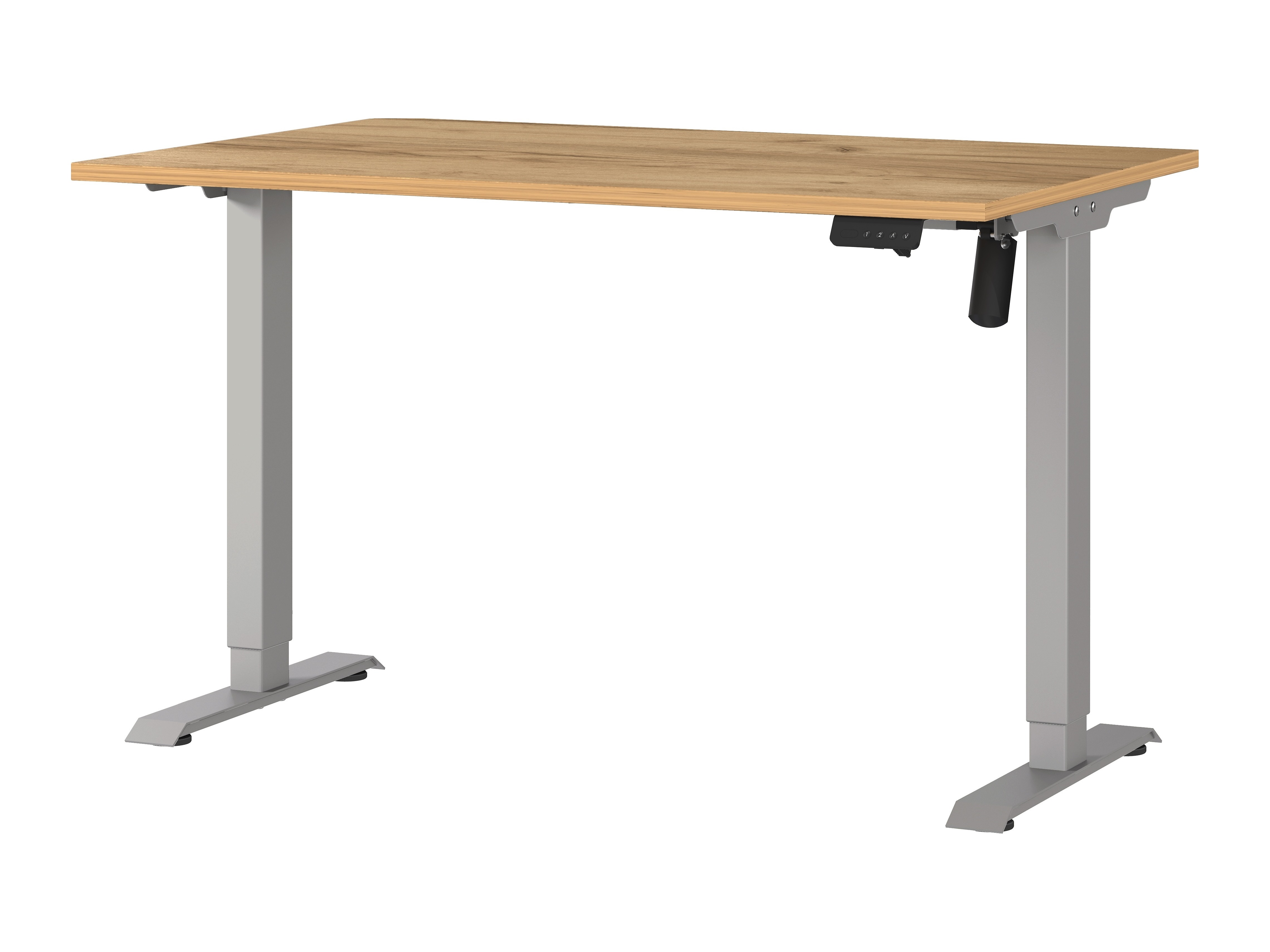 Secretária de trabalho com altura ajustável Lartesi 115 (Navarra carvalho + Prata)
