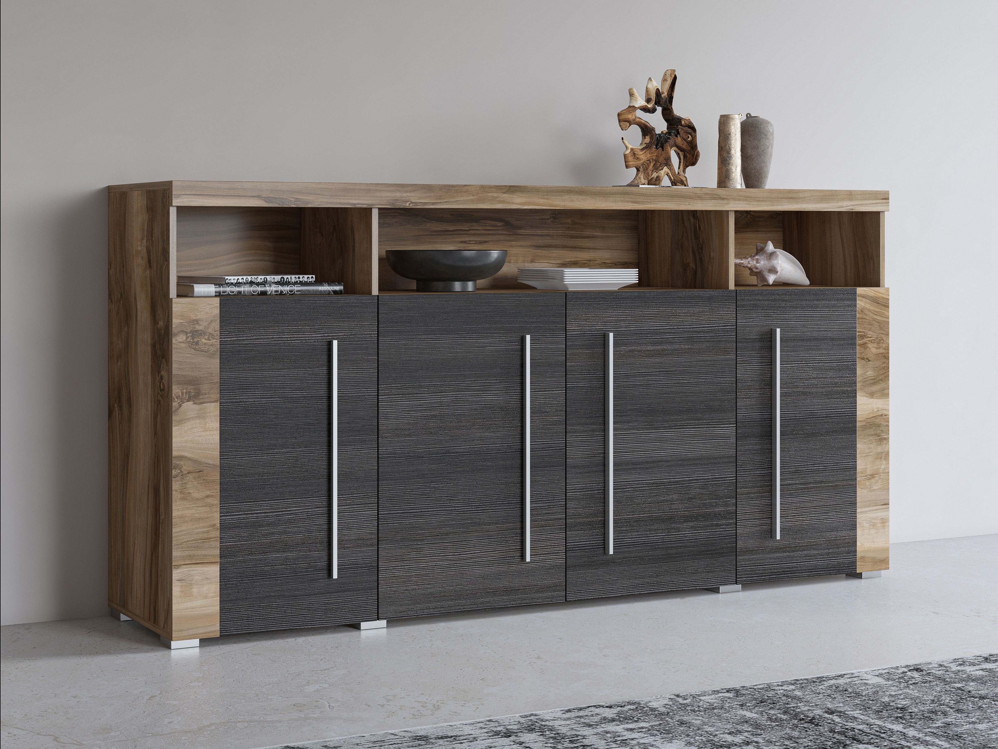 Aparador Sorciro 107 (Noz + Carvalho escuro)