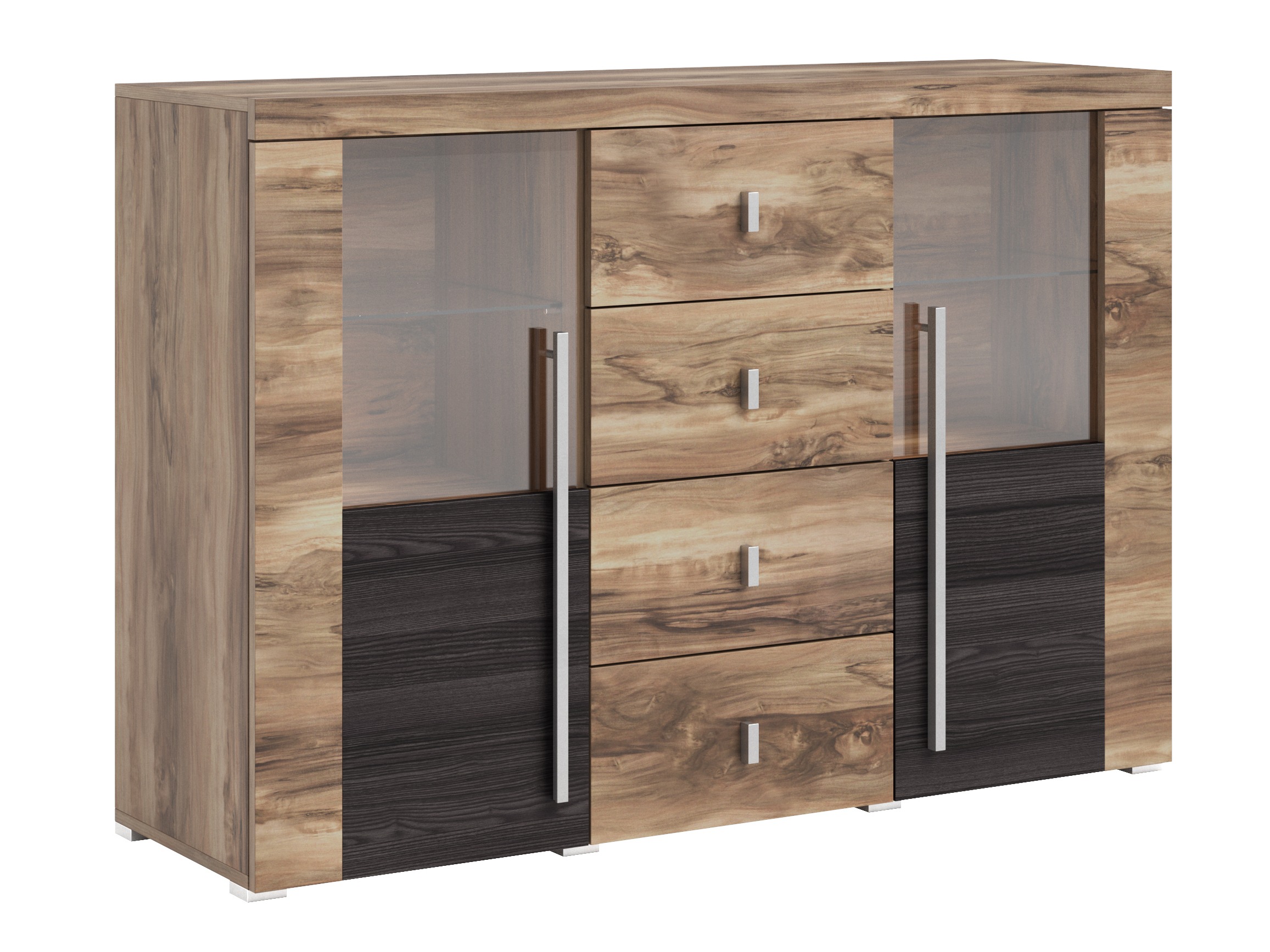 Cómoda Sorciro 109 (Noz + Carvalho escuro)