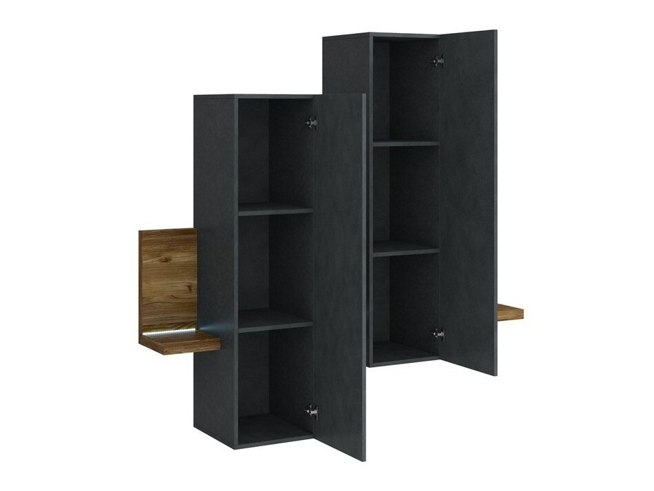 Armário suspenso Lutiva 101 (Matera cinzento + Abeto escuro)