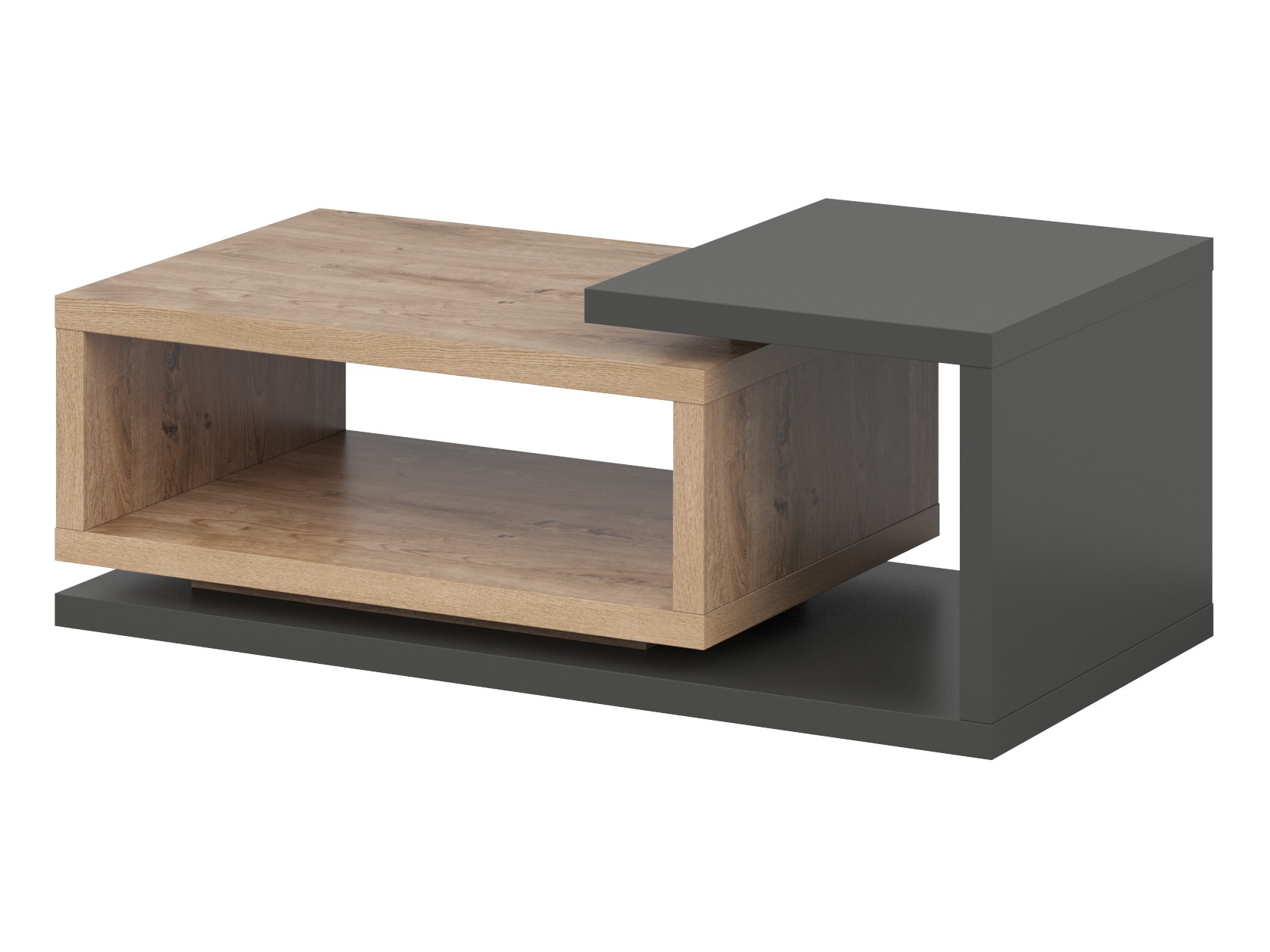 Mesa de centro Lutiva 104 (Antracite + Ribbec carvalho)