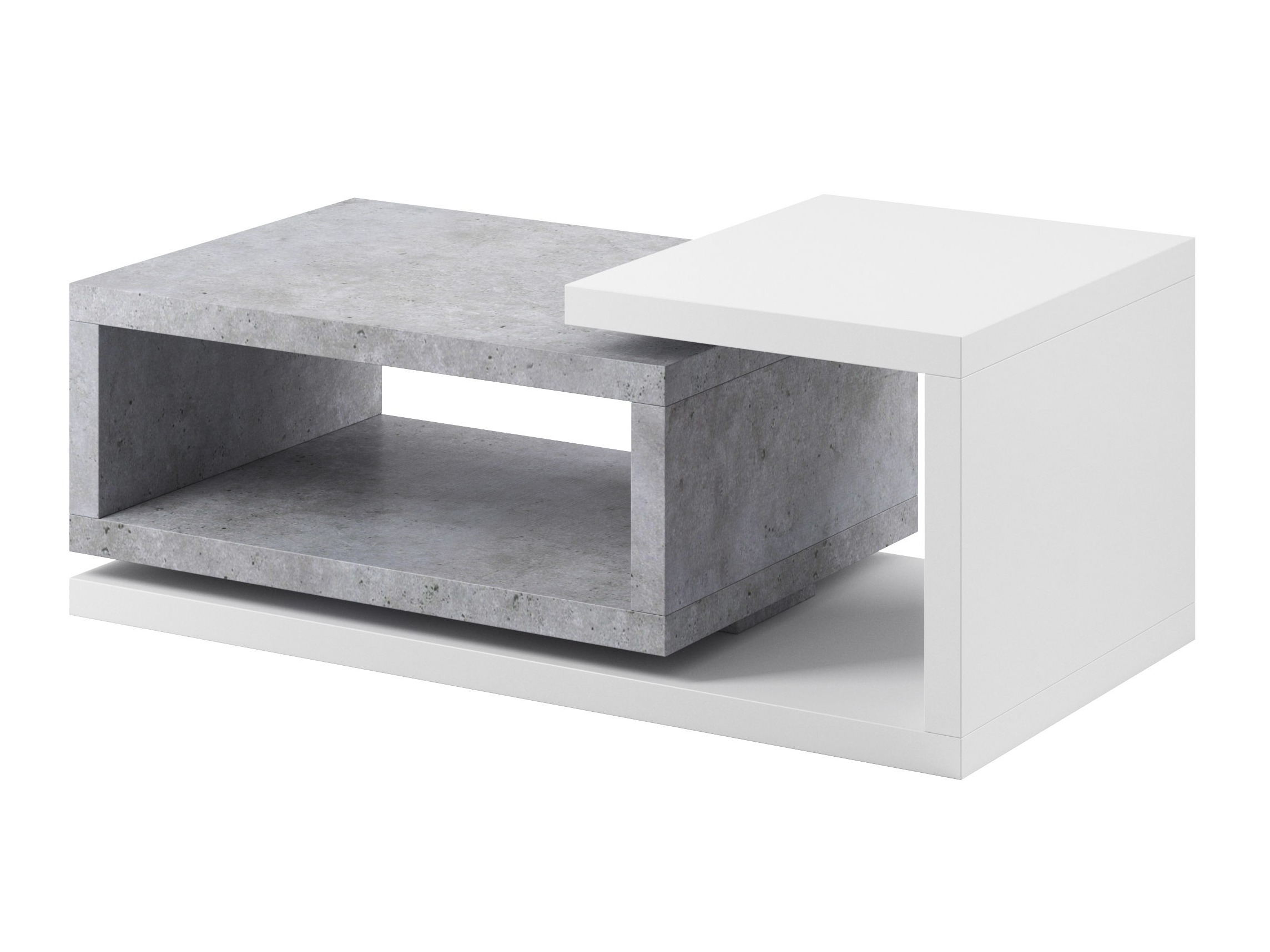 Mesa de centro Lutiva 104 (Branco + Cimento)