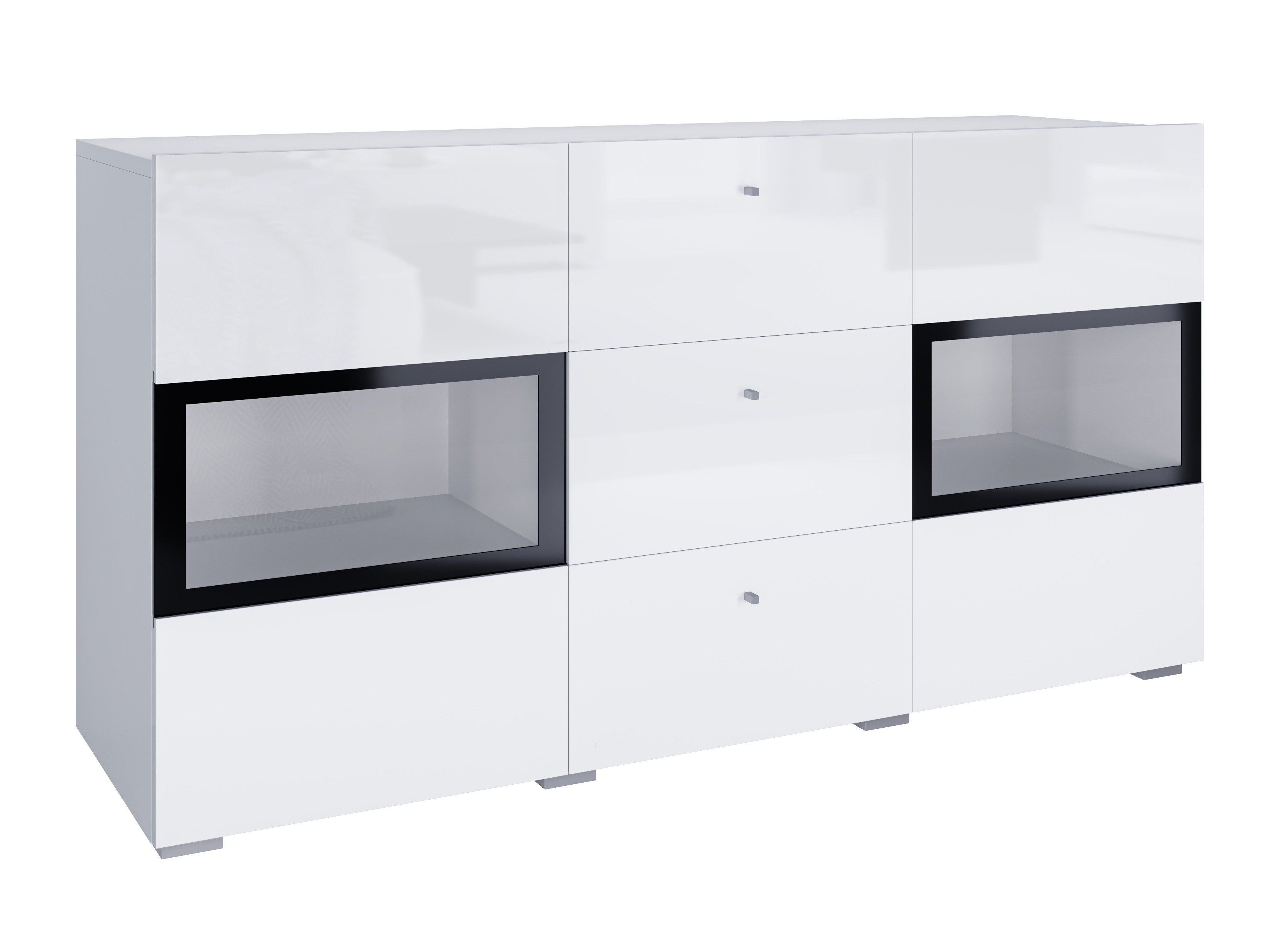 Cómoda Serodeu 101 (Branco + Branco brilhante)