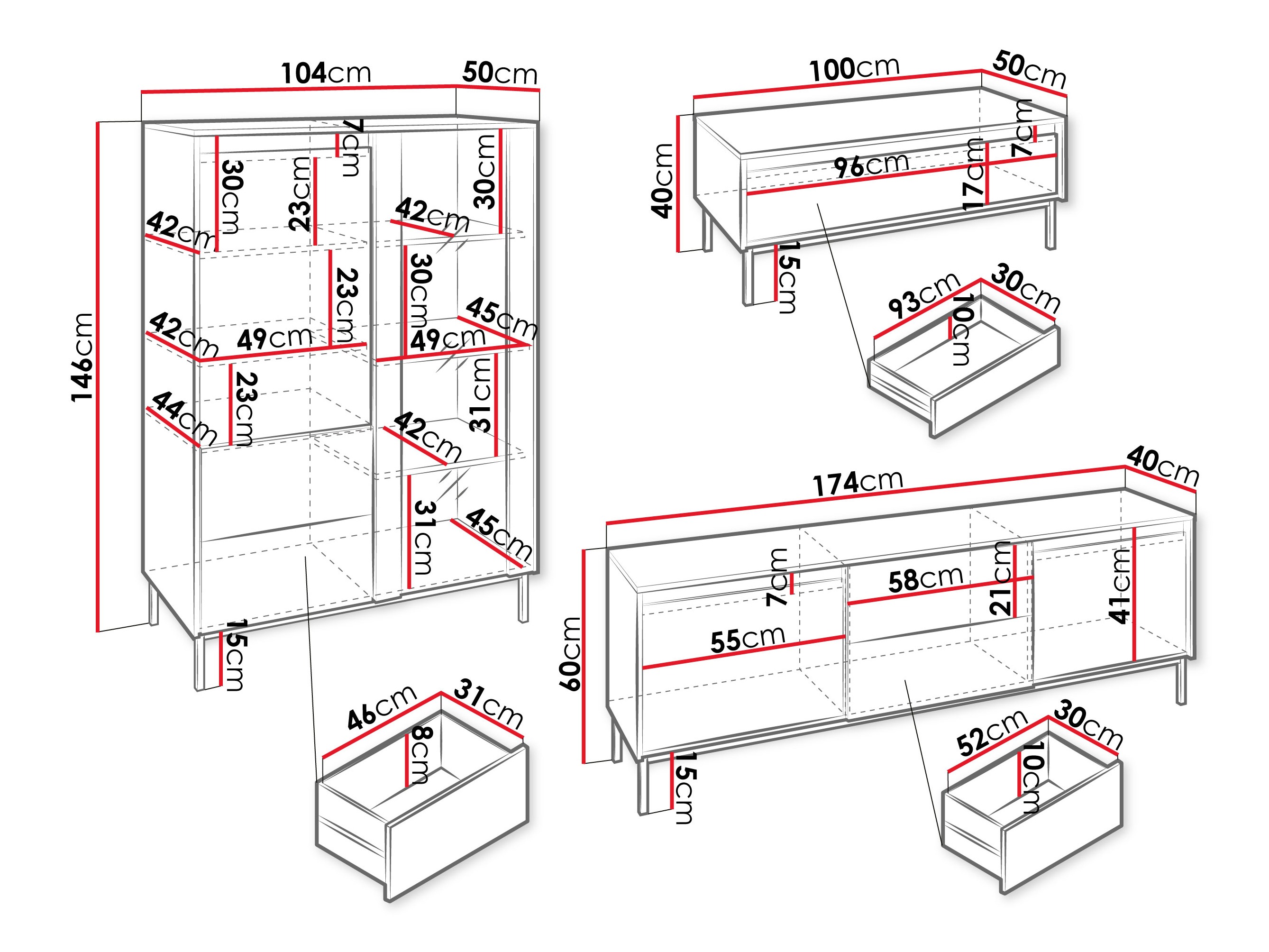 Conjunto para sala de estar Comfivo Delruva V (Branco)