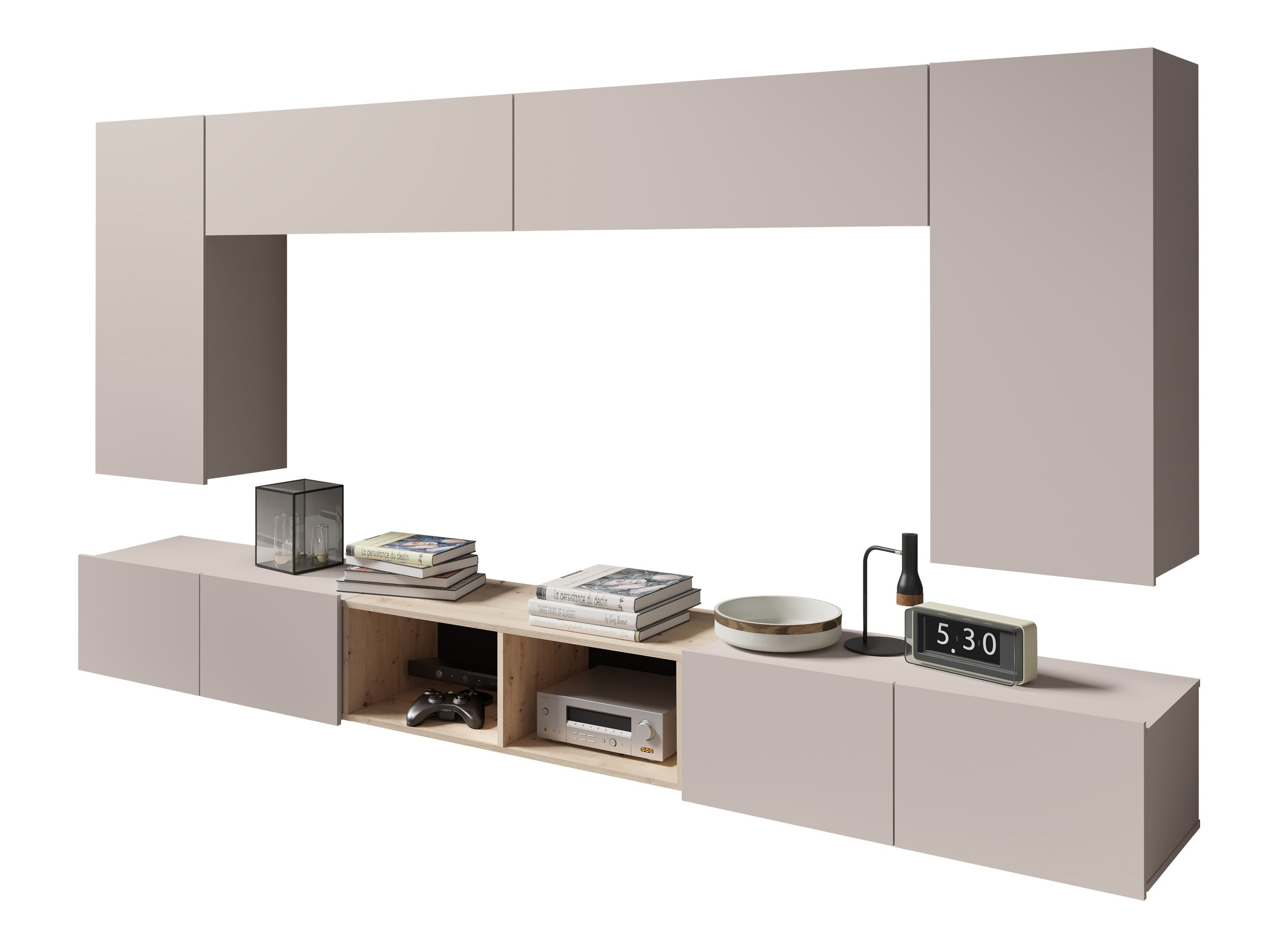 Conjunto para sala de estar Remus XXIII (Caxemira + Carvalho Artisan)