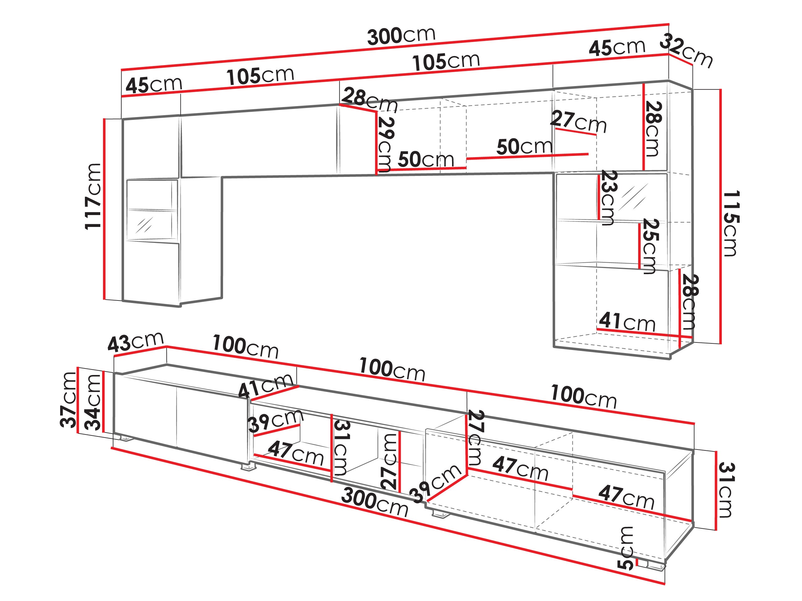 Conjunto para sala de estar Remus XXIV (Caxemira + Carvalho Artisan)
