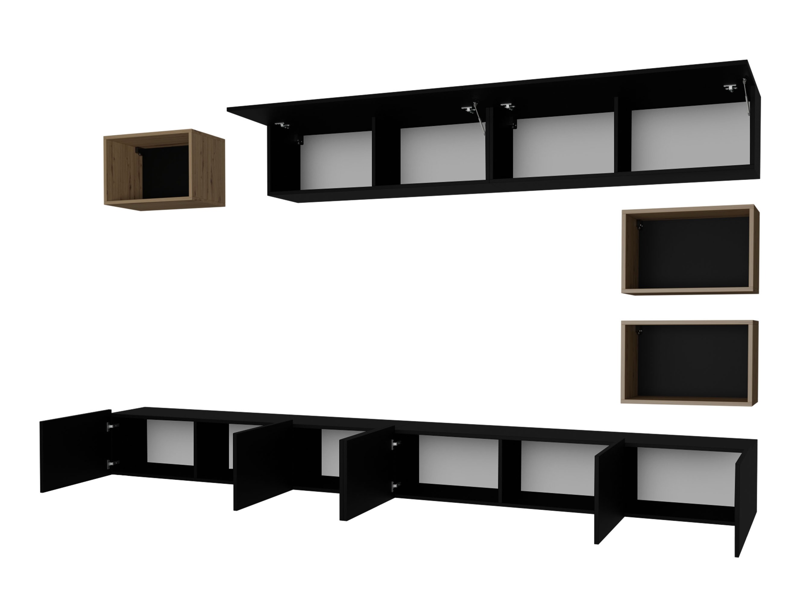 Conjunto para sala de estar Remus XXXI (Caxemira + Carvalho Artisan)