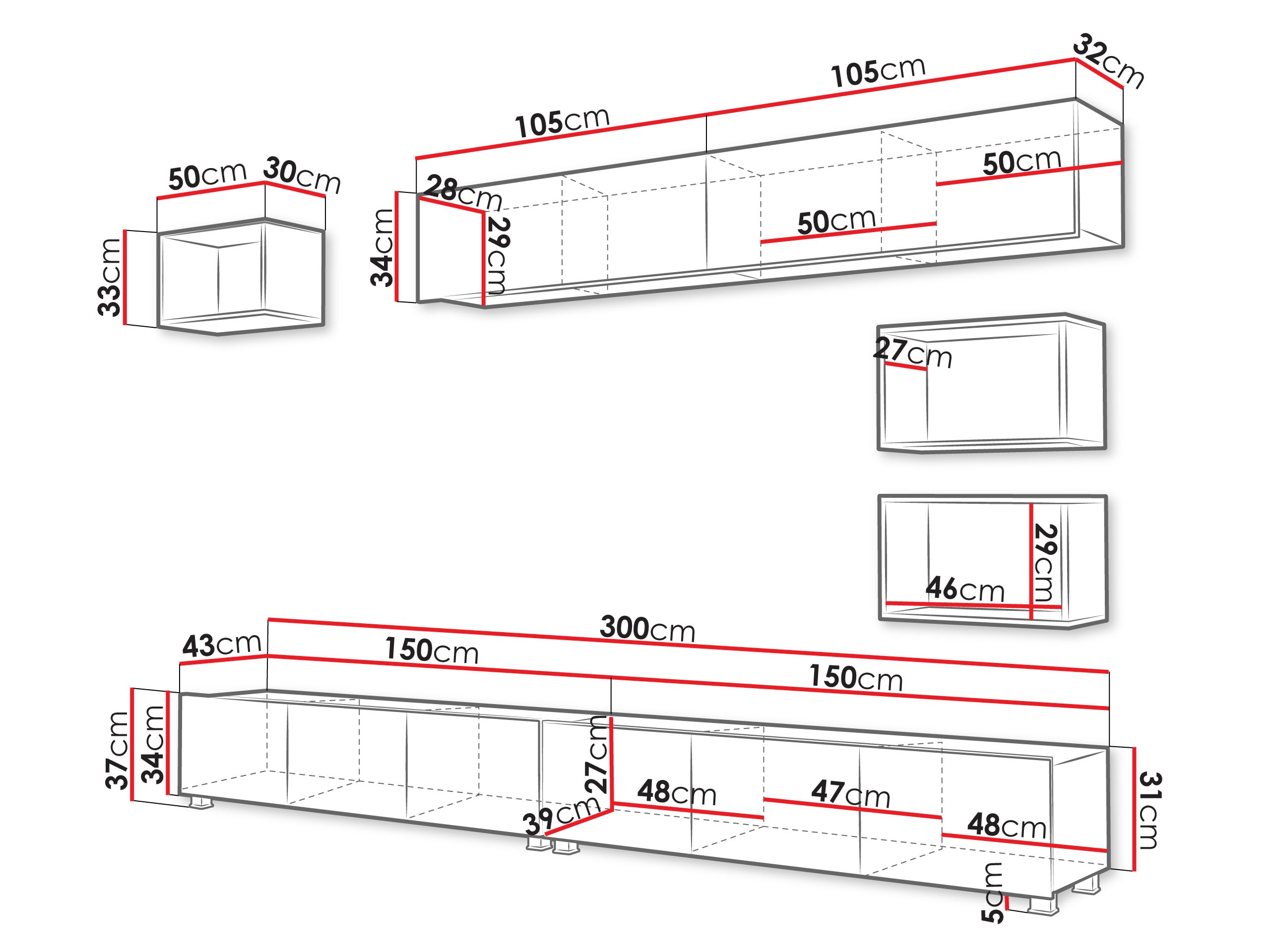 Conjunto para sala de estar Remus XXXI (Caxemira + Carvalho Artisan)