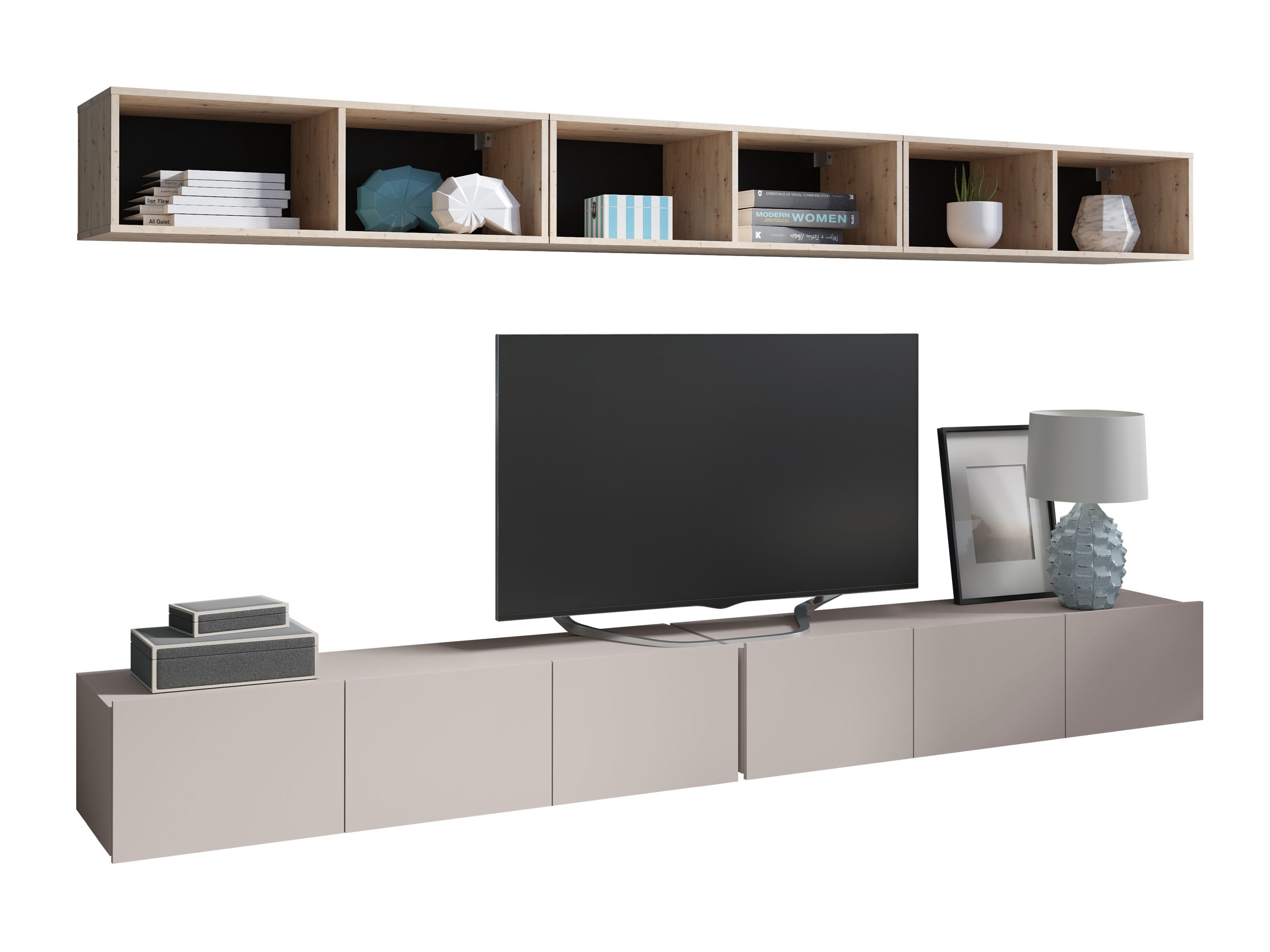 Conjunto para sala de estar Remus XXXIII (Caxemira + Carvalho Artisan)