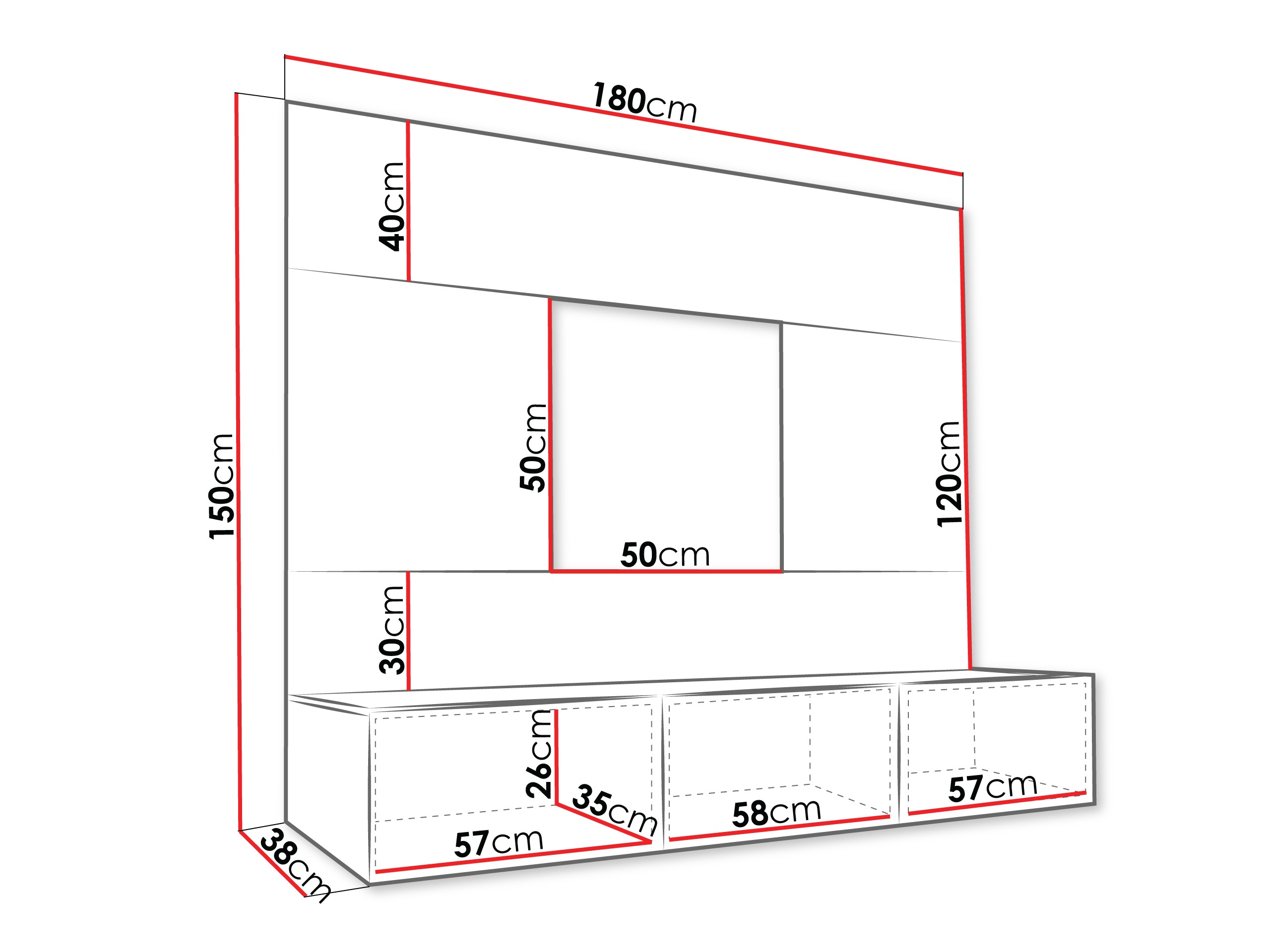 Conjunto para sala de estar Comfivo Salix (Bege + Carvalho)