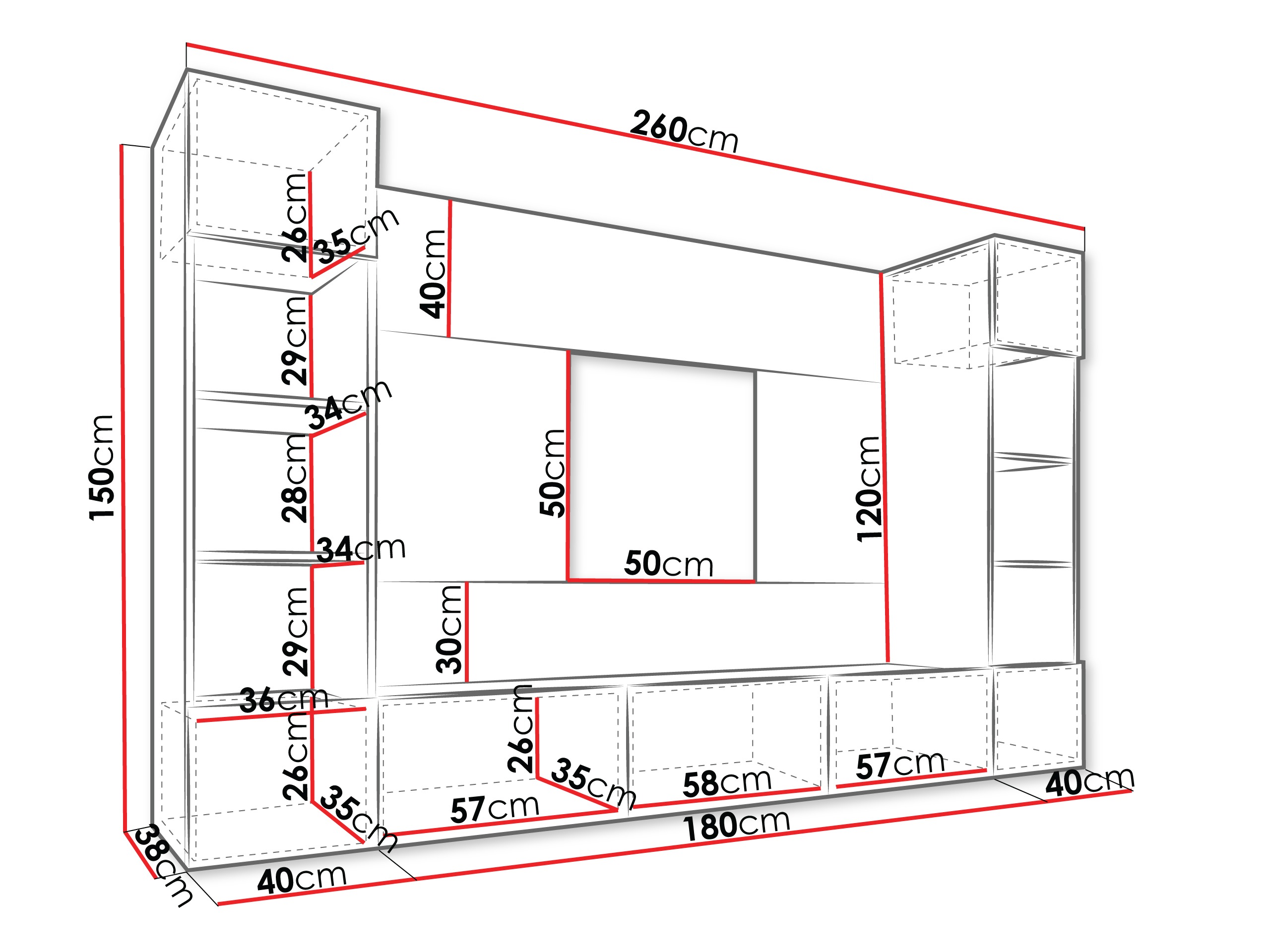 Conjunto para sala de estar Comfivo Salix I (Bege + Carvalho Cremona)