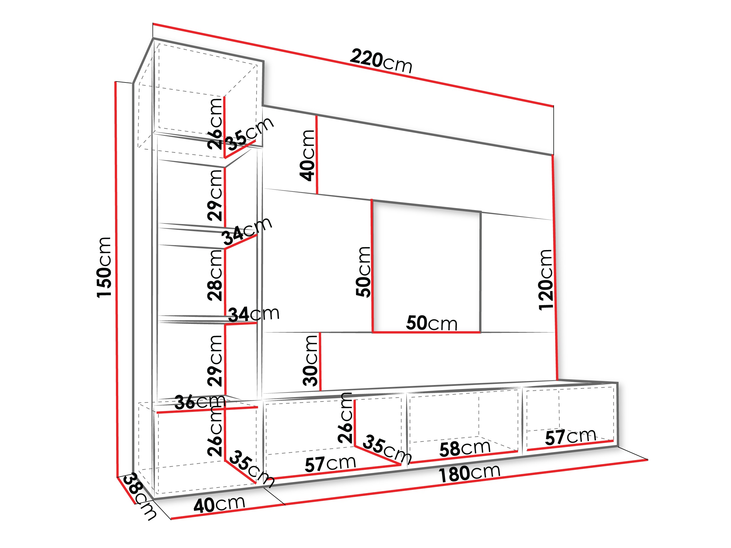 Conjunto para sala de estar Comfivo Salix II (Bege + Carvalho Cremona)