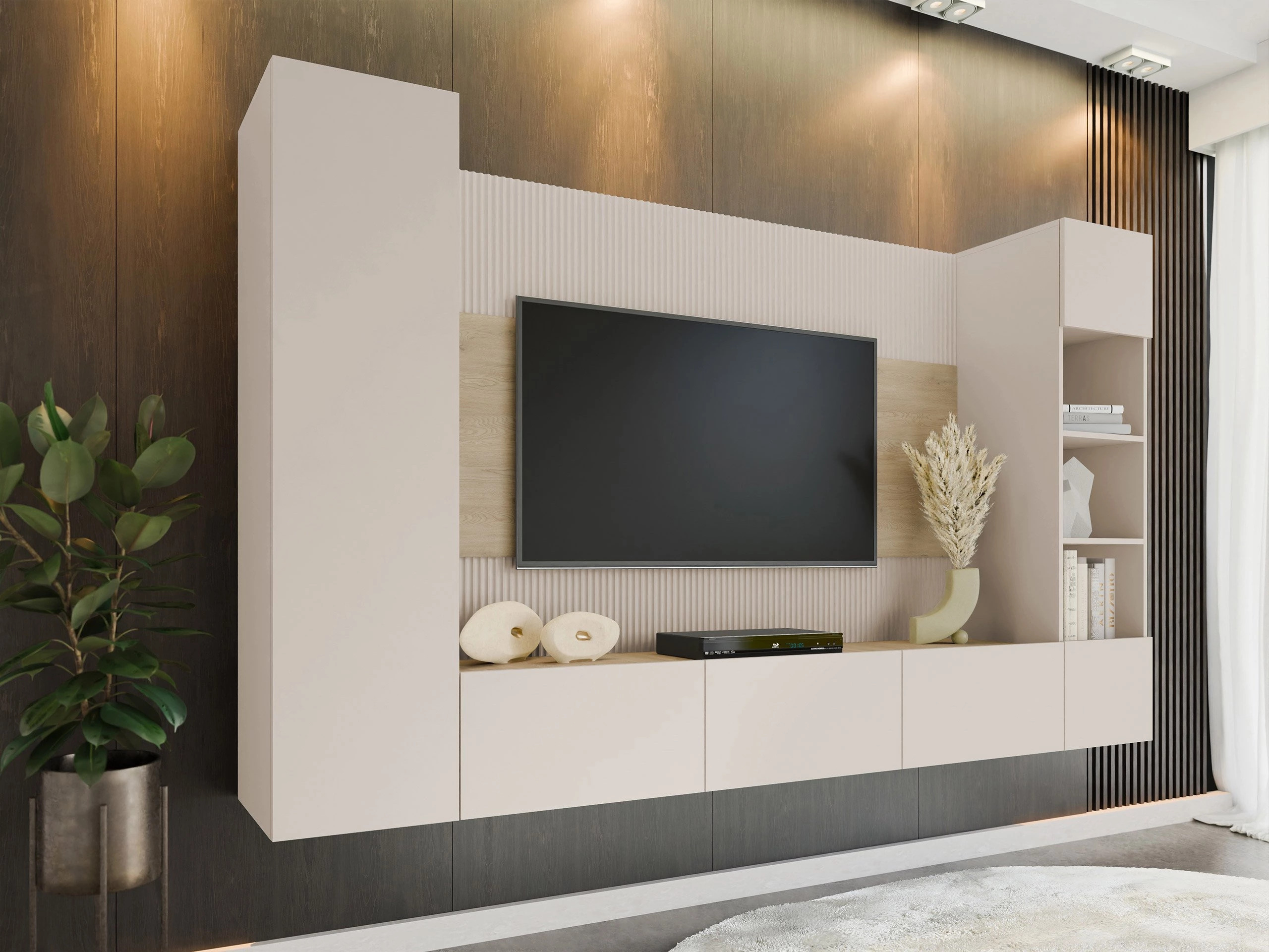 Conjunto para sala de estar Comfivo Salix IV (Bege + Carvalho)