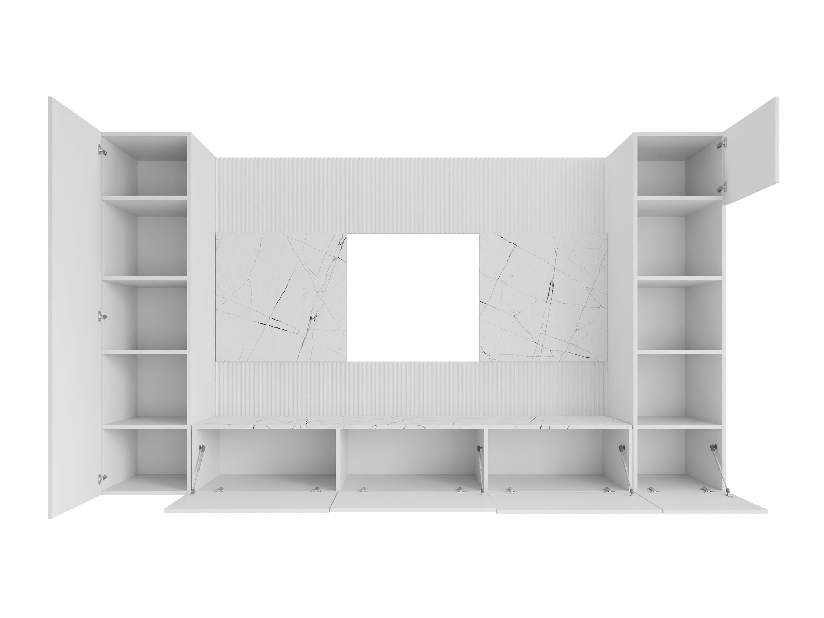Conjunto para sala de estar Comfivo Salix IV (Branco + Marmore branco)