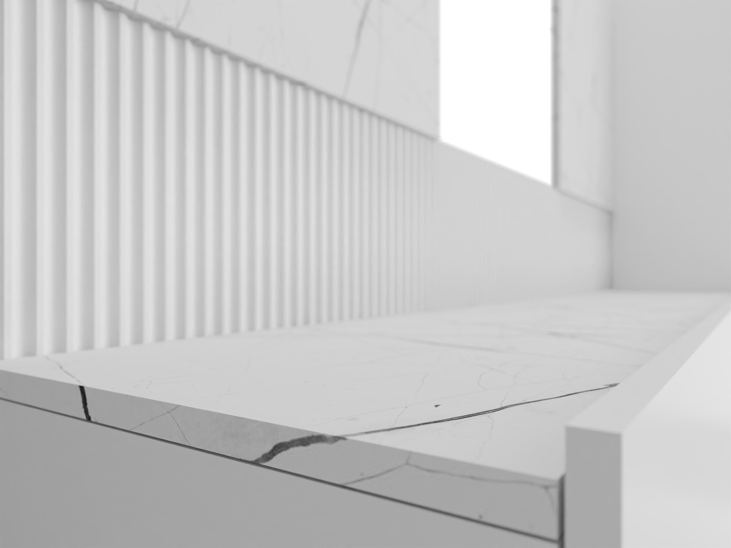 Conjunto para sala de estar Comfivo Salix IV (Branco + Marmore branco)