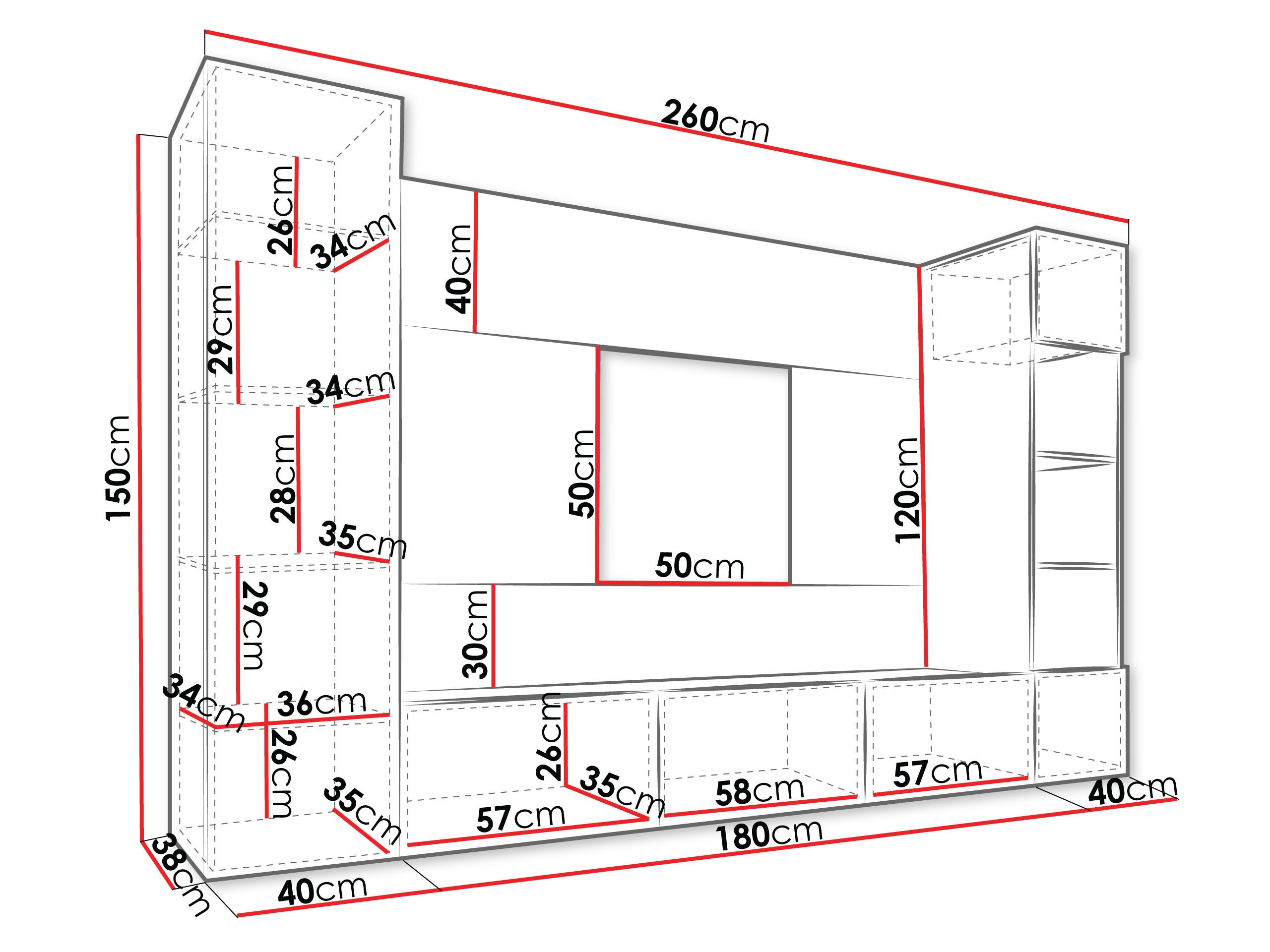 Conjunto para sala de estar Comfivo Salix IV (Branco + Marmore branco)