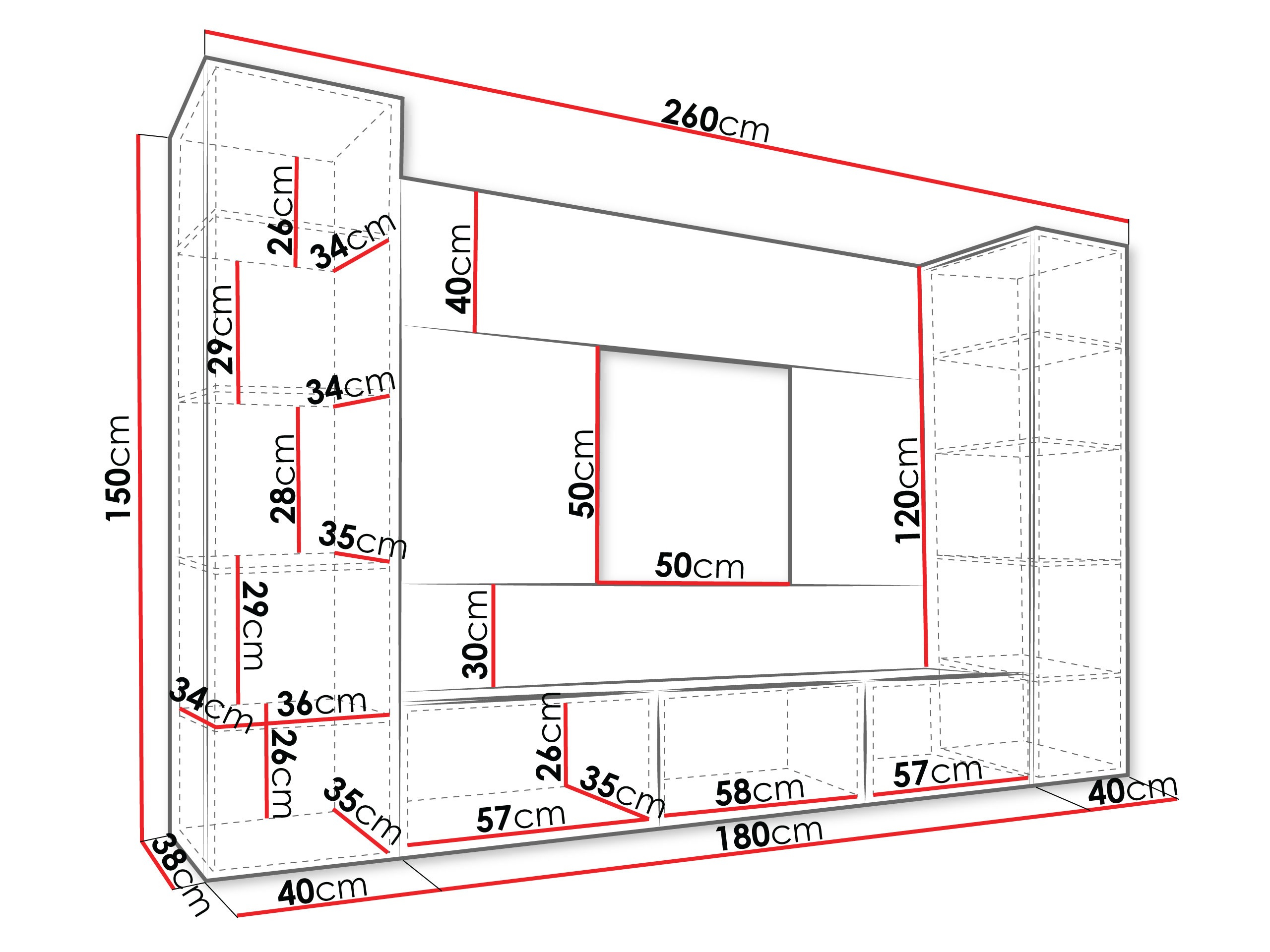 Conjunto para sala de estar Comfivo Salix V (Branco + Marmore branco)